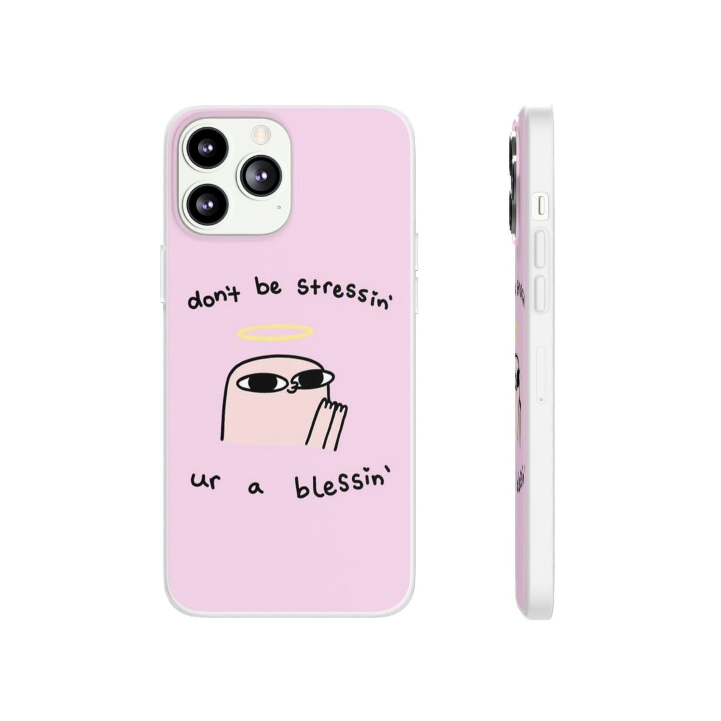Cute Stress Relief Phone Case, Motivational Flexi Case, Gift for Friends, Phone Cover, Modern Art Case