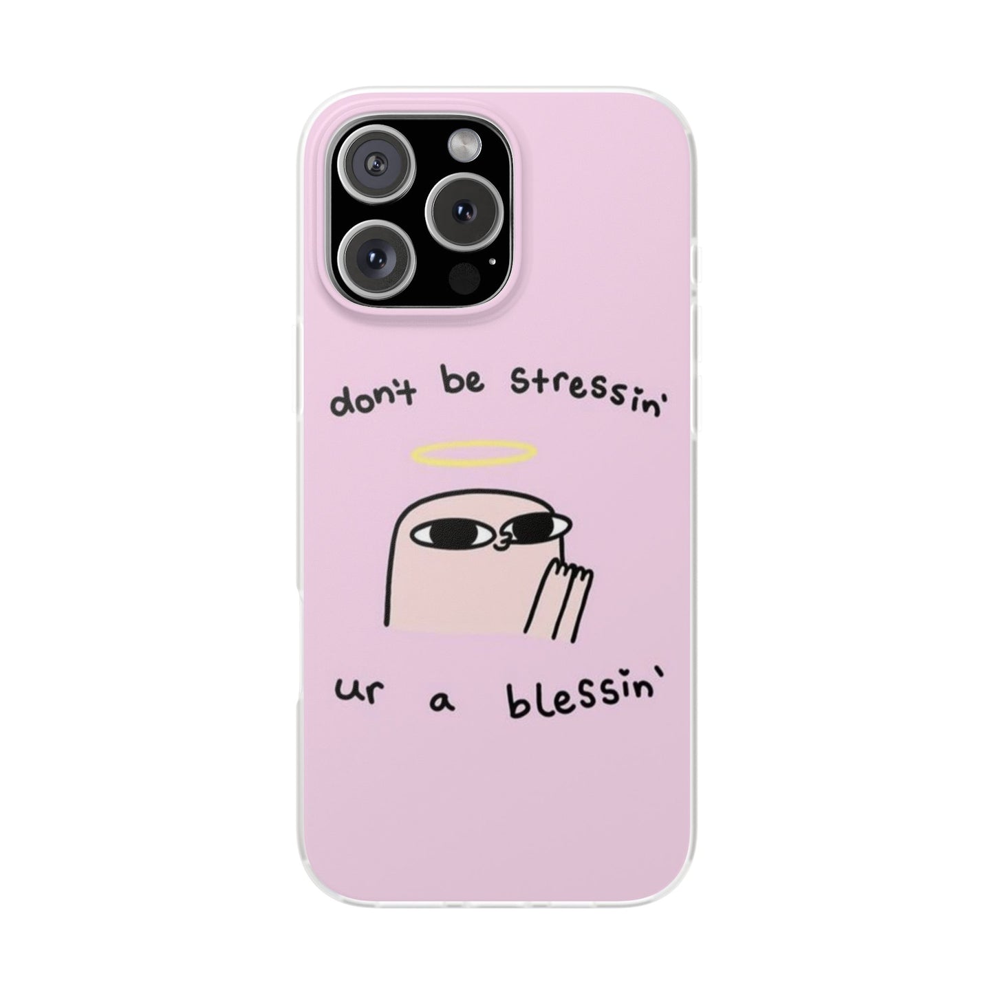 Cute Stress Relief Phone Case, Motivational Flexi Case, Gift for Friends, Phone Cover, Modern Art Case