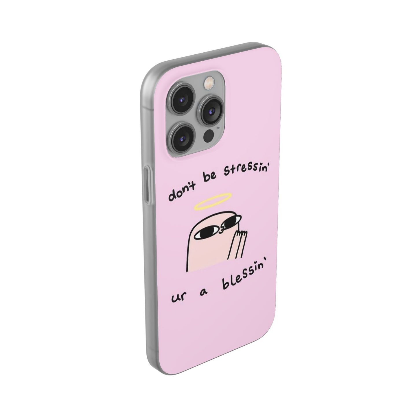 Cute Stress Relief Phone Case, Motivational Flexi Case, Gift for Friends, Phone Cover, Modern Art Case
