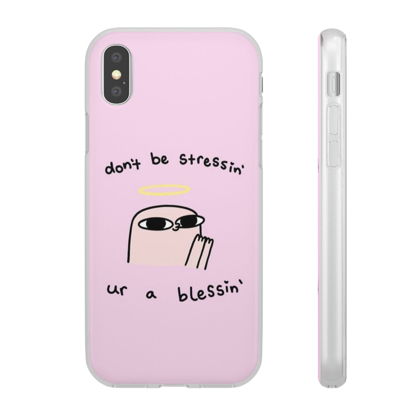 Cute Stress Relief Phone Case, Motivational Flexi Case, Gift for Friends, Phone Cover, Modern Art Case