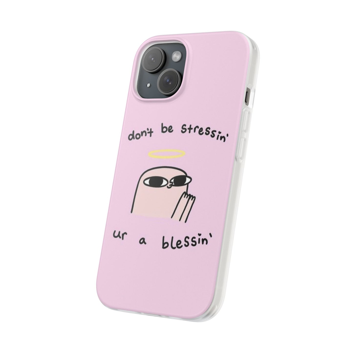Cute Stress Relief Phone Case, Motivational Flexi Case, Gift for Friends, Phone Cover, Modern Art Case