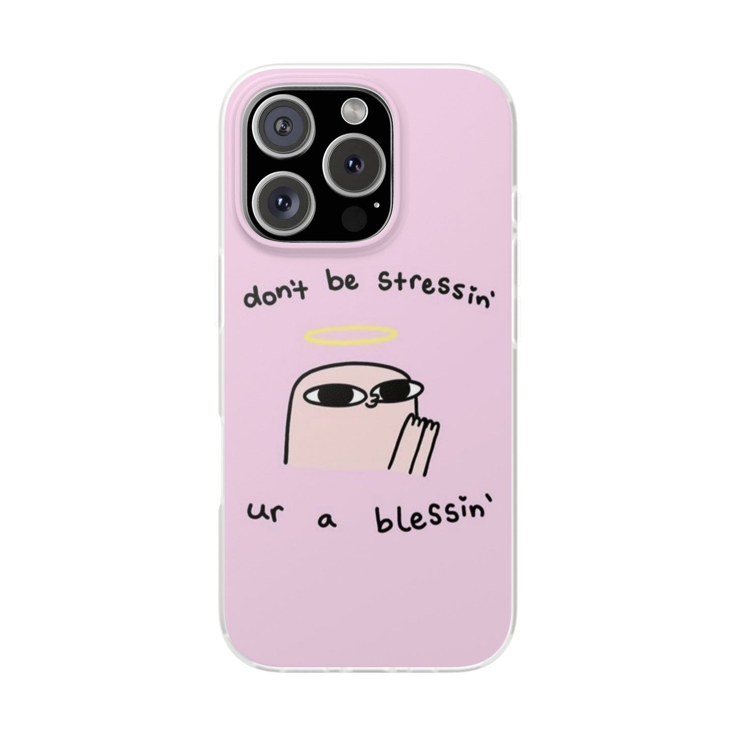 Cute Stress Relief Phone Case, Motivational Flexi Case, Gift for Friends, Phone Cover, Modern Art Case