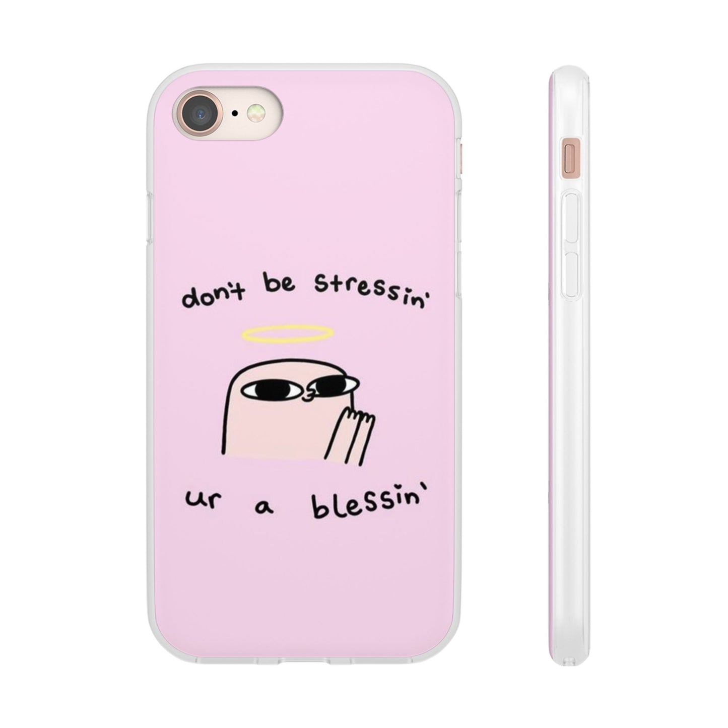 Cute Stress Relief Phone Case, Motivational Flexi Case, Gift for Friends, Phone Cover, Modern Art Case