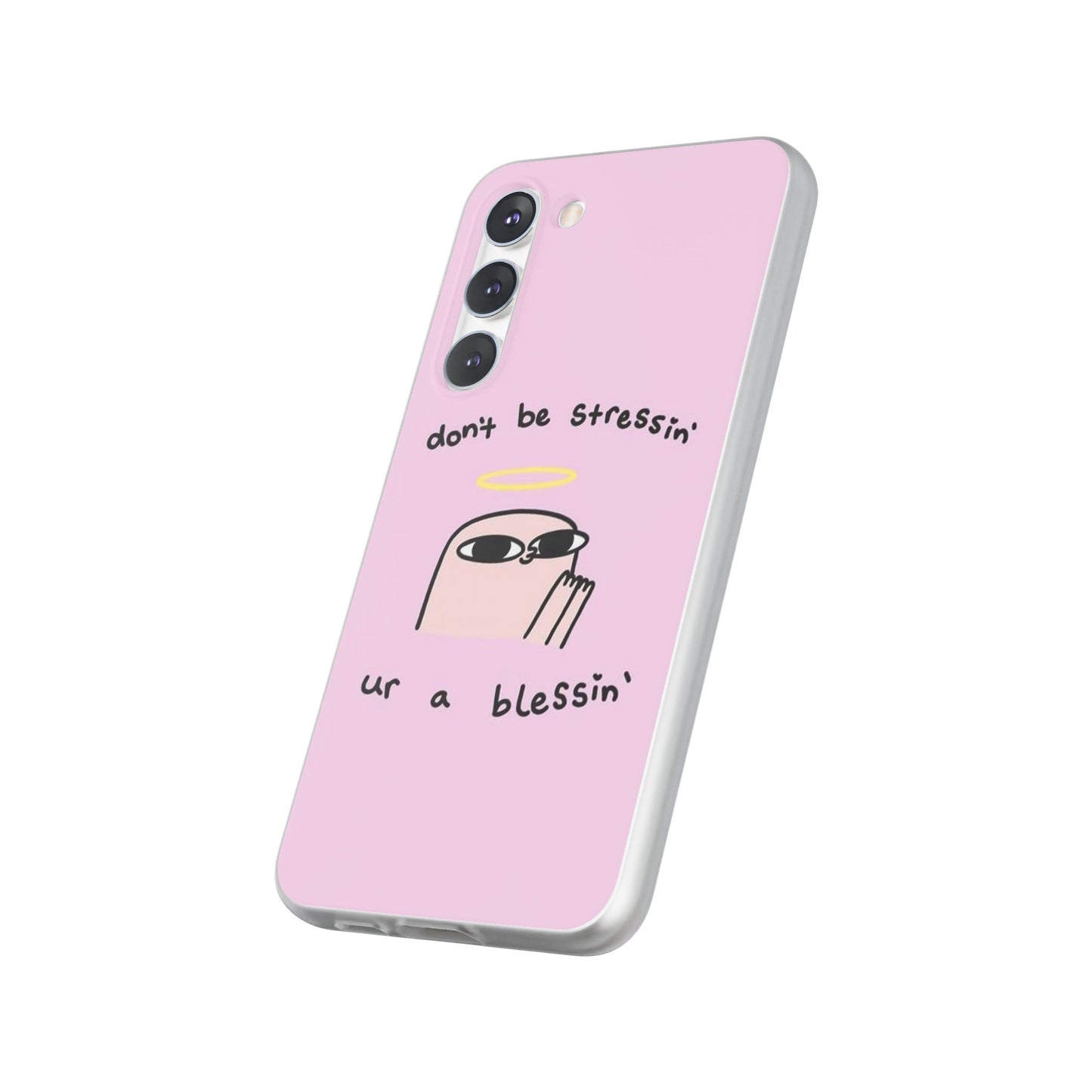 Cute Stress Relief Phone Case, Motivational Flexi Case, Gift for Friends, Phone Cover, Modern Art Case
