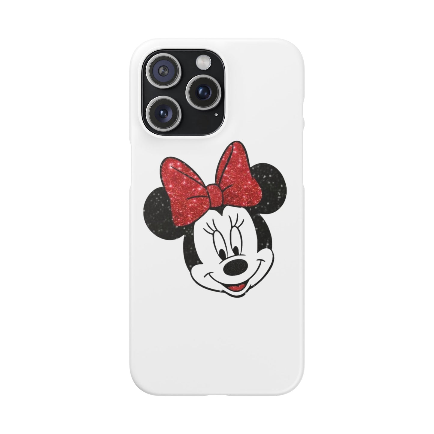 Minnie Mouse Snap Case, Cute Phone Cover, Disney Lovers Gift, Glittering Phone Accessory, Character Phone Case, Birthday Present