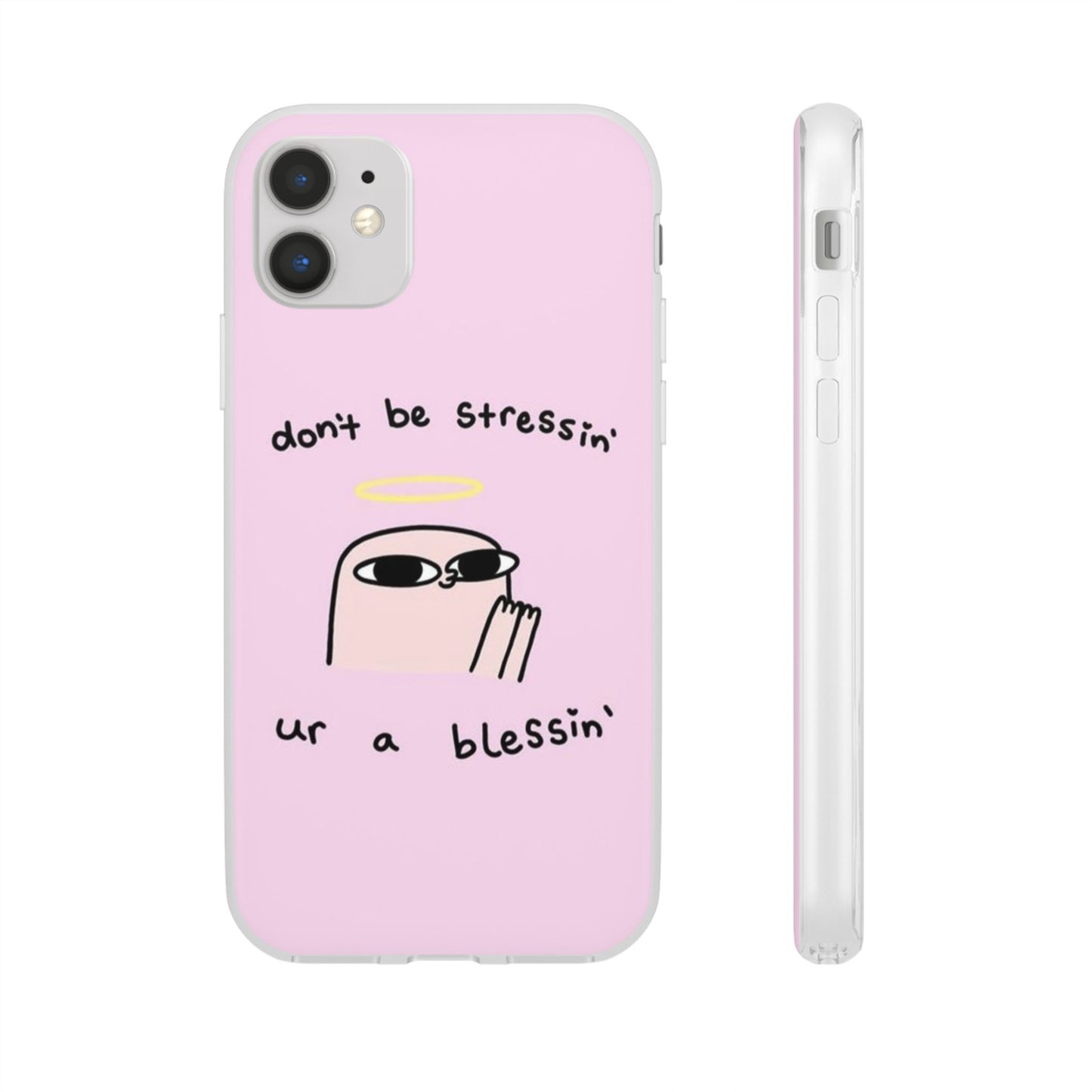 Cute Stress Relief Phone Case, Motivational Flexi Case, Gift for Friends, Phone Cover, Modern Art Case