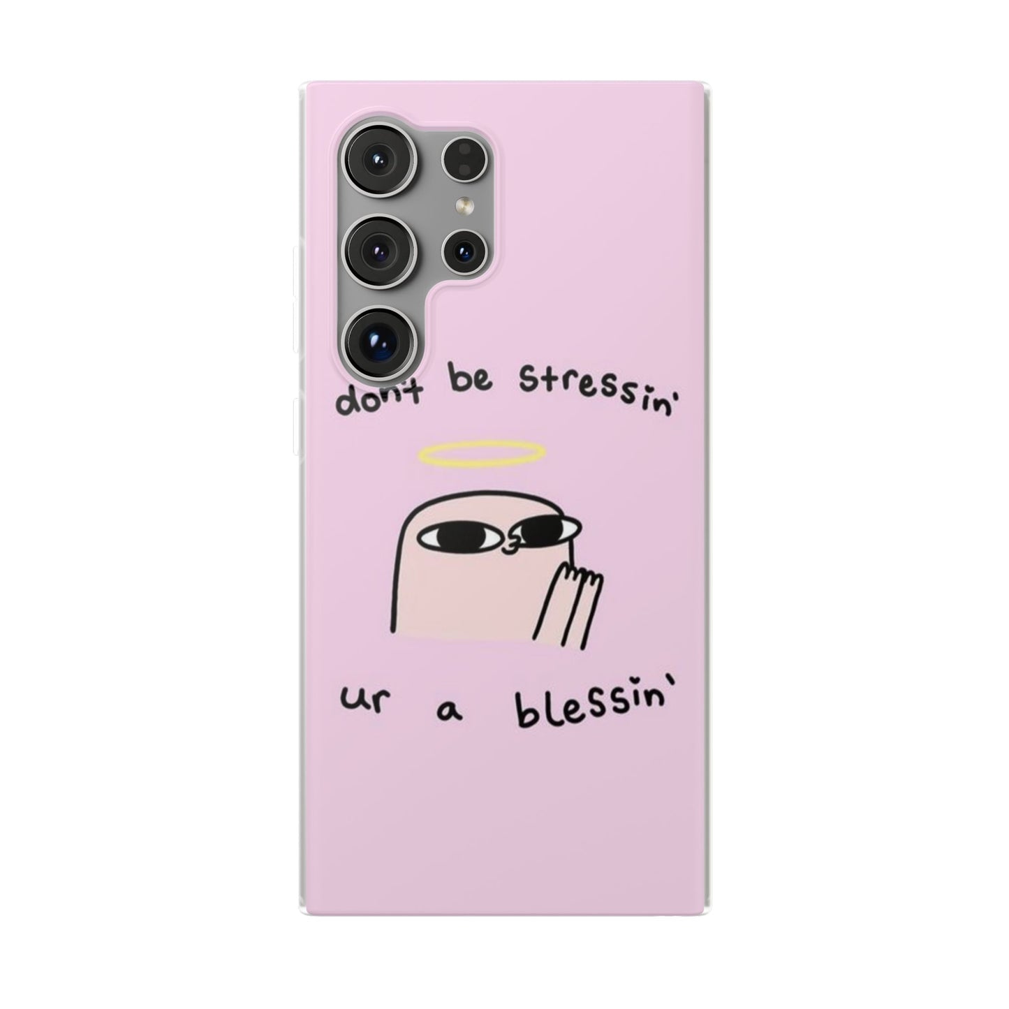 Cute Stress Relief Phone Case, Motivational Flexi Case, Gift for Friends, Phone Cover, Modern Art Case