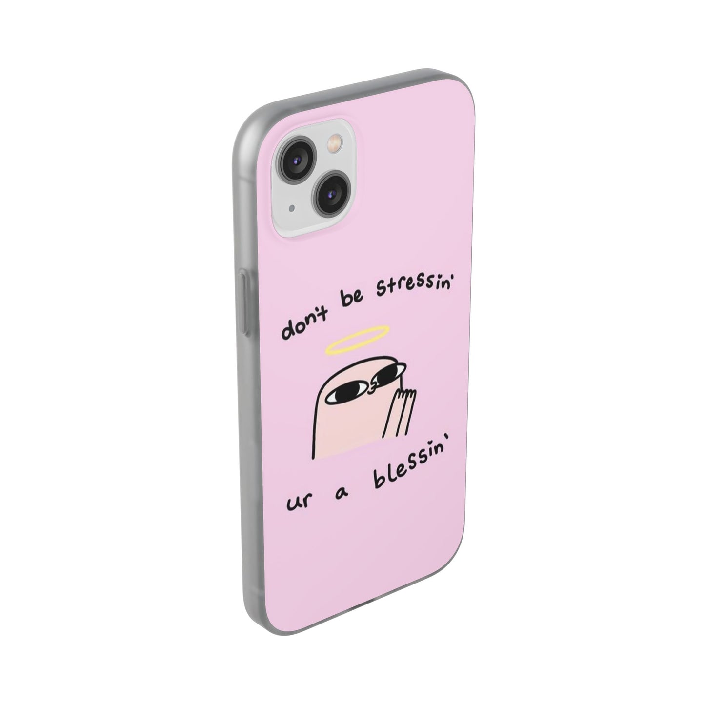 Cute Stress Relief Phone Case, Motivational Flexi Case, Gift for Friends, Phone Cover, Modern Art Case