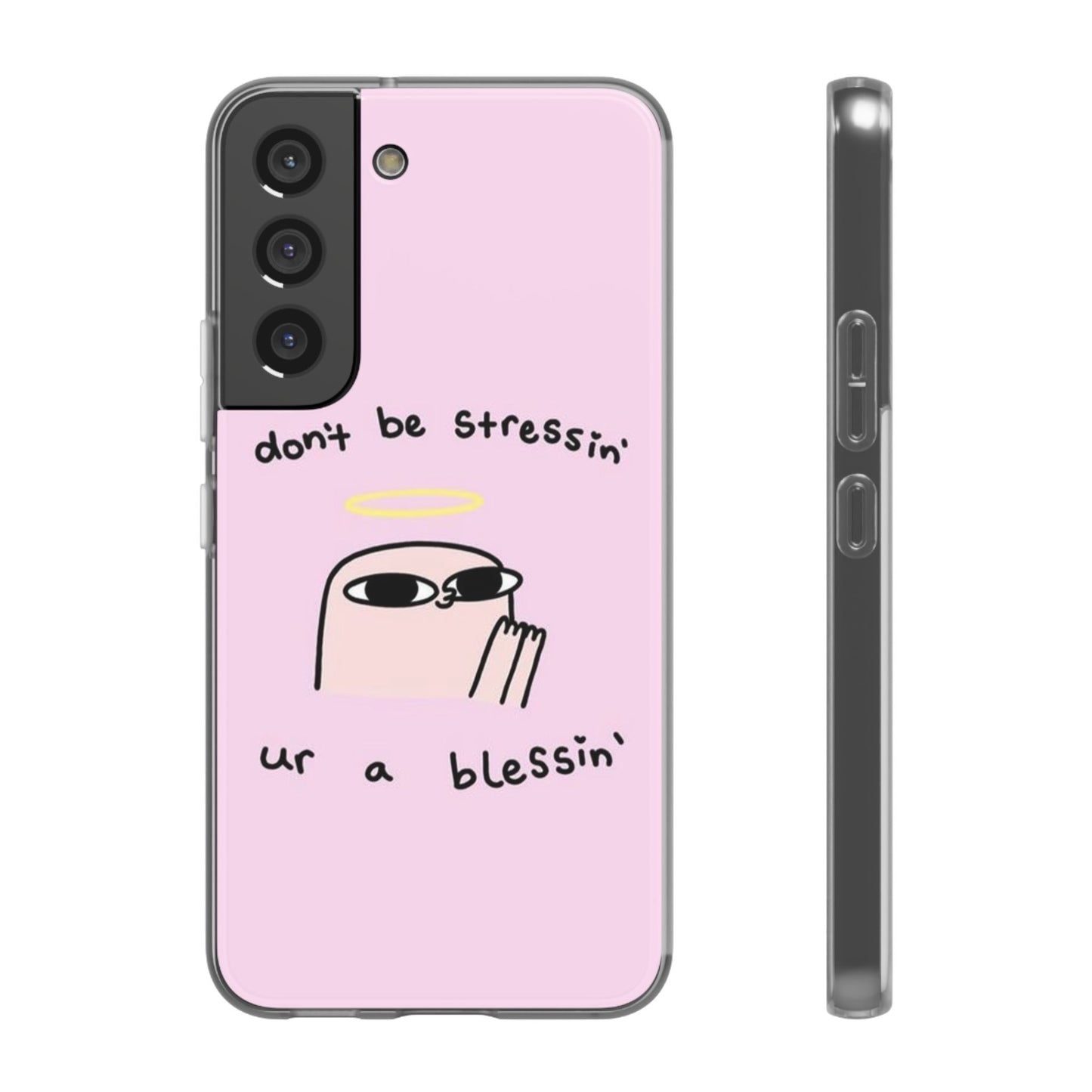 Cute Stress Relief Phone Case, Motivational Flexi Case, Gift for Friends, Phone Cover, Modern Art Case