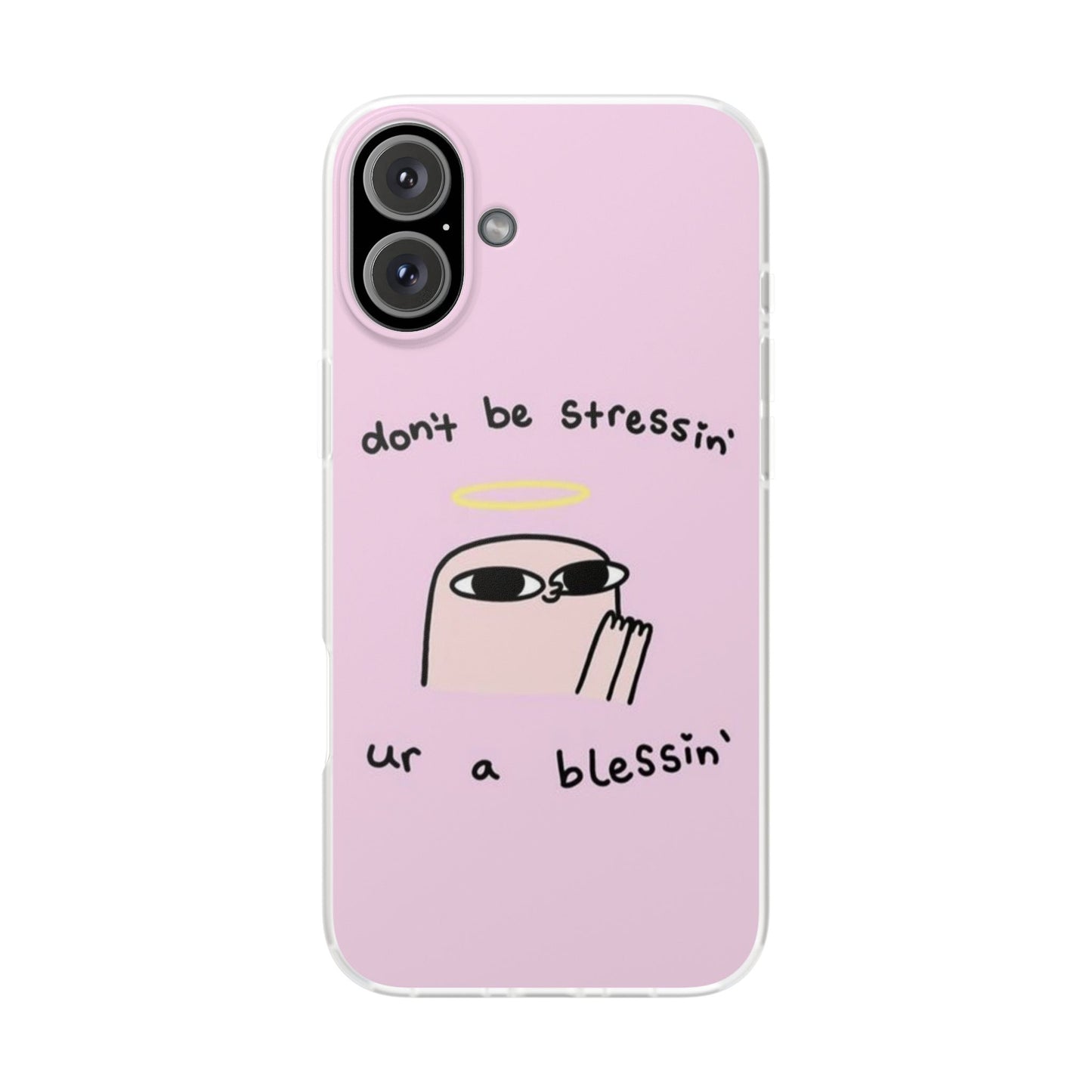 Cute Stress Relief Phone Case, Motivational Flexi Case, Gift for Friends, Phone Cover, Modern Art Case