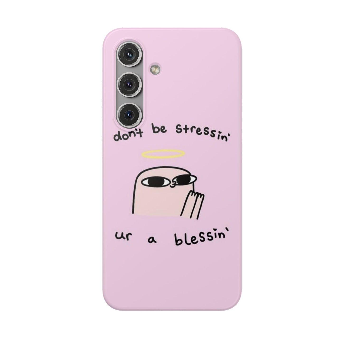 Cute Stress Relief Phone Case, Motivational Flexi Case, Gift for Friends, Phone Cover, Modern Art Case