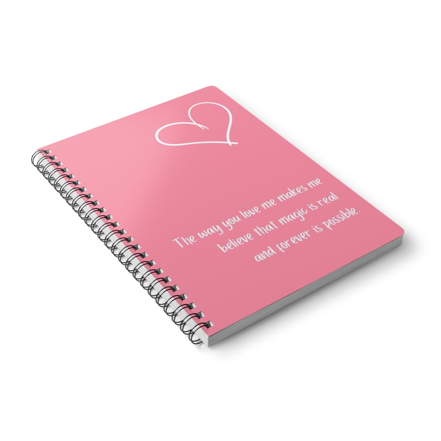 Magic of Love Wirobound Notebook, Heart Design Journal, Cute Gift for Couples, Personal Diary, Valentine’s Day Essential