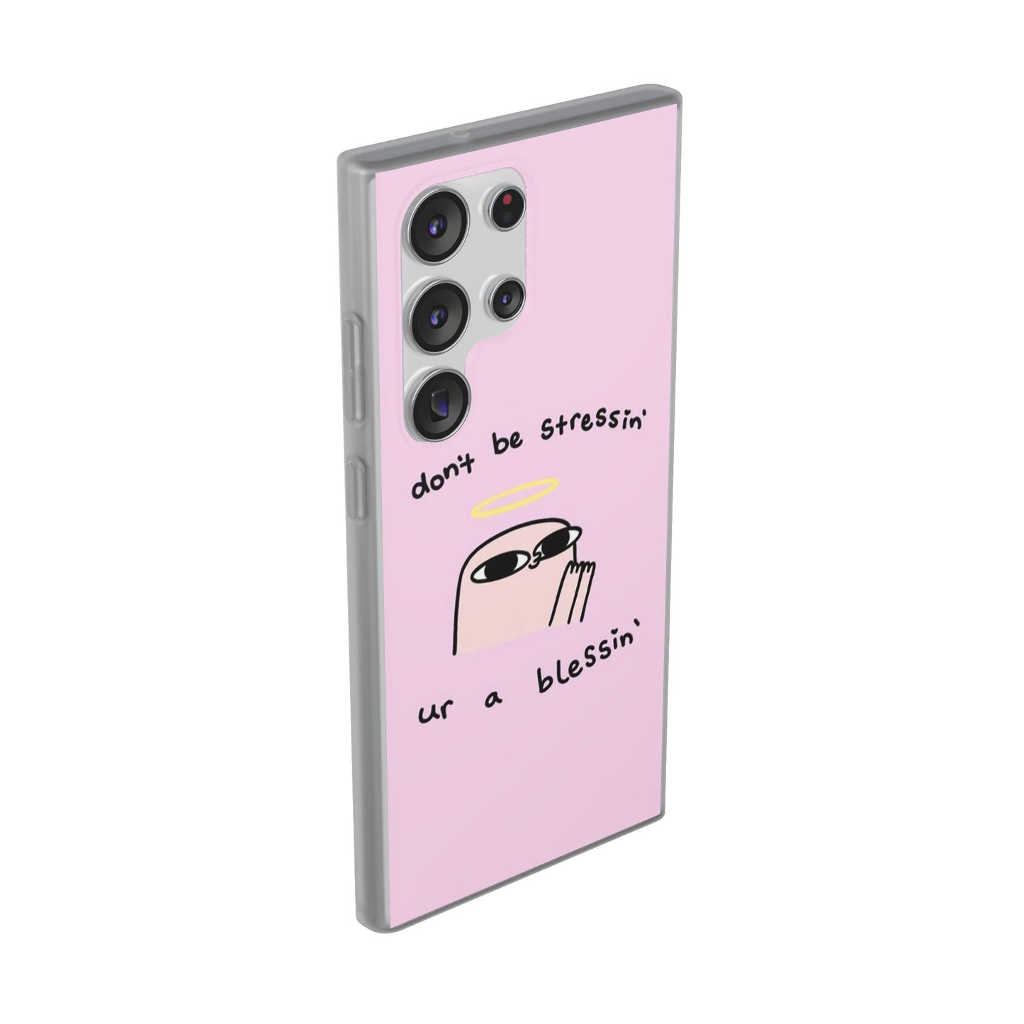 Cute Stress Relief Phone Case, Motivational Flexi Case, Gift for Friends, Phone Cover, Modern Art Case