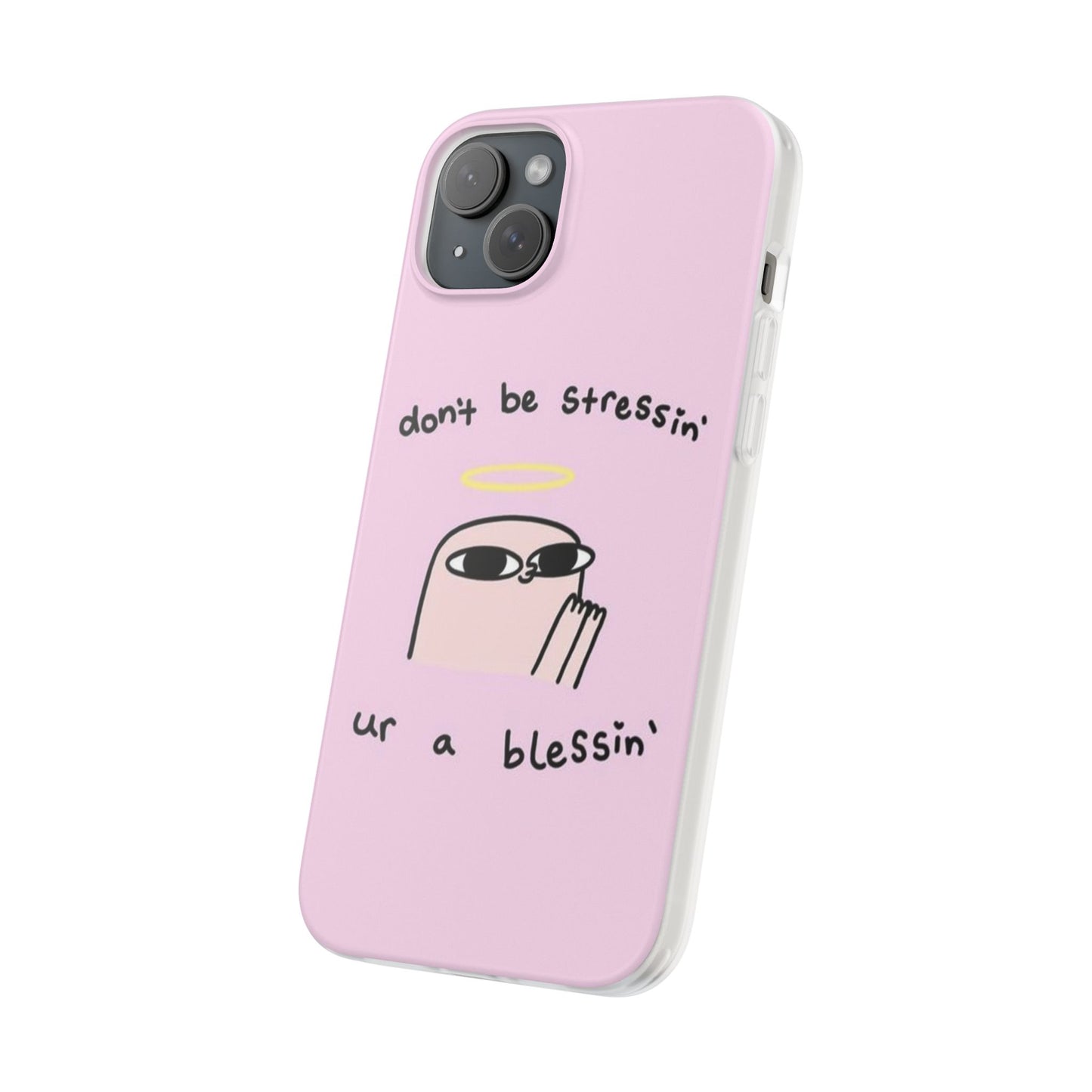 Cute Stress Relief Phone Case, Motivational Flexi Case, Gift for Friends, Phone Cover, Modern Art Case