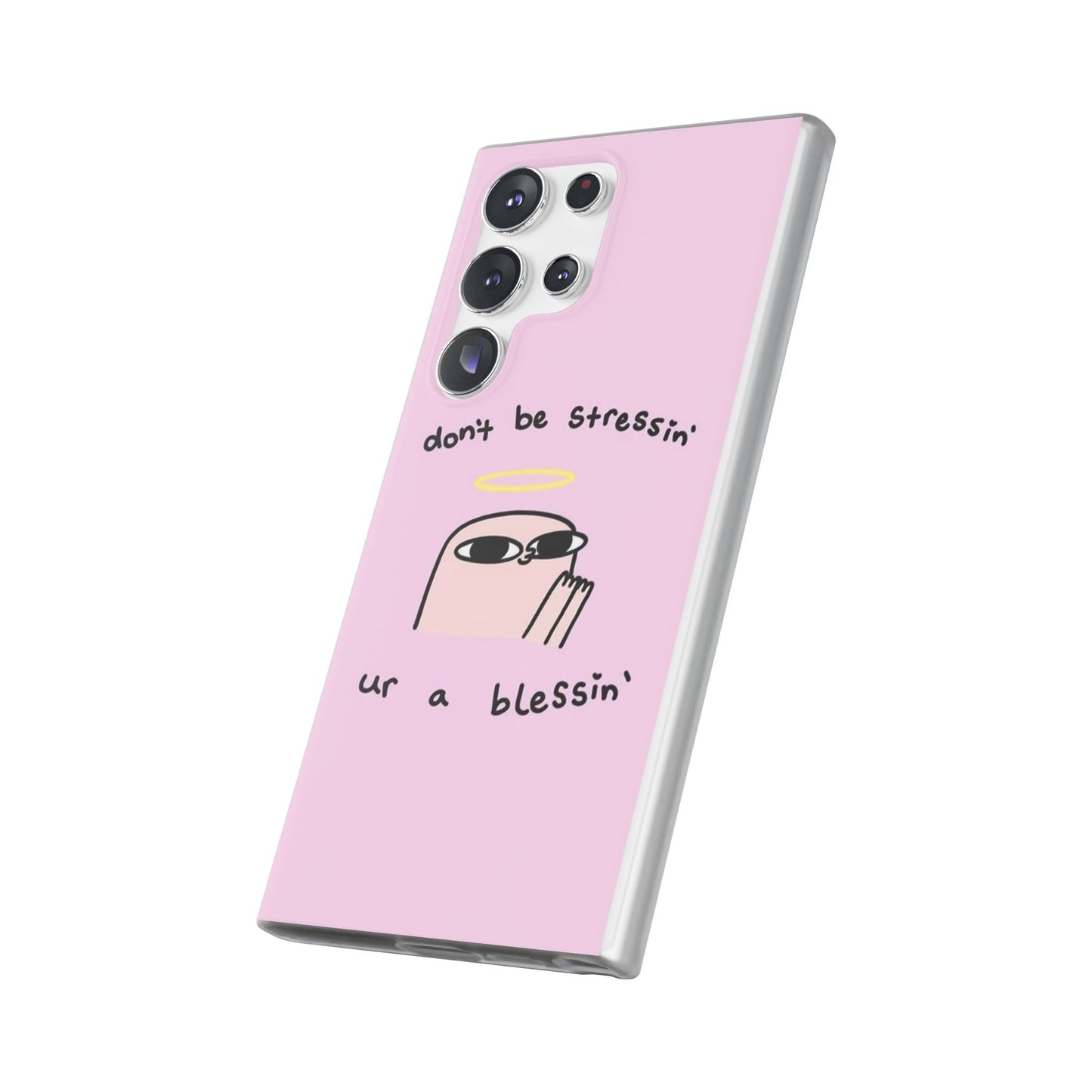 Cute Stress Relief Phone Case, Motivational Flexi Case, Gift for Friends, Phone Cover, Modern Art Case
