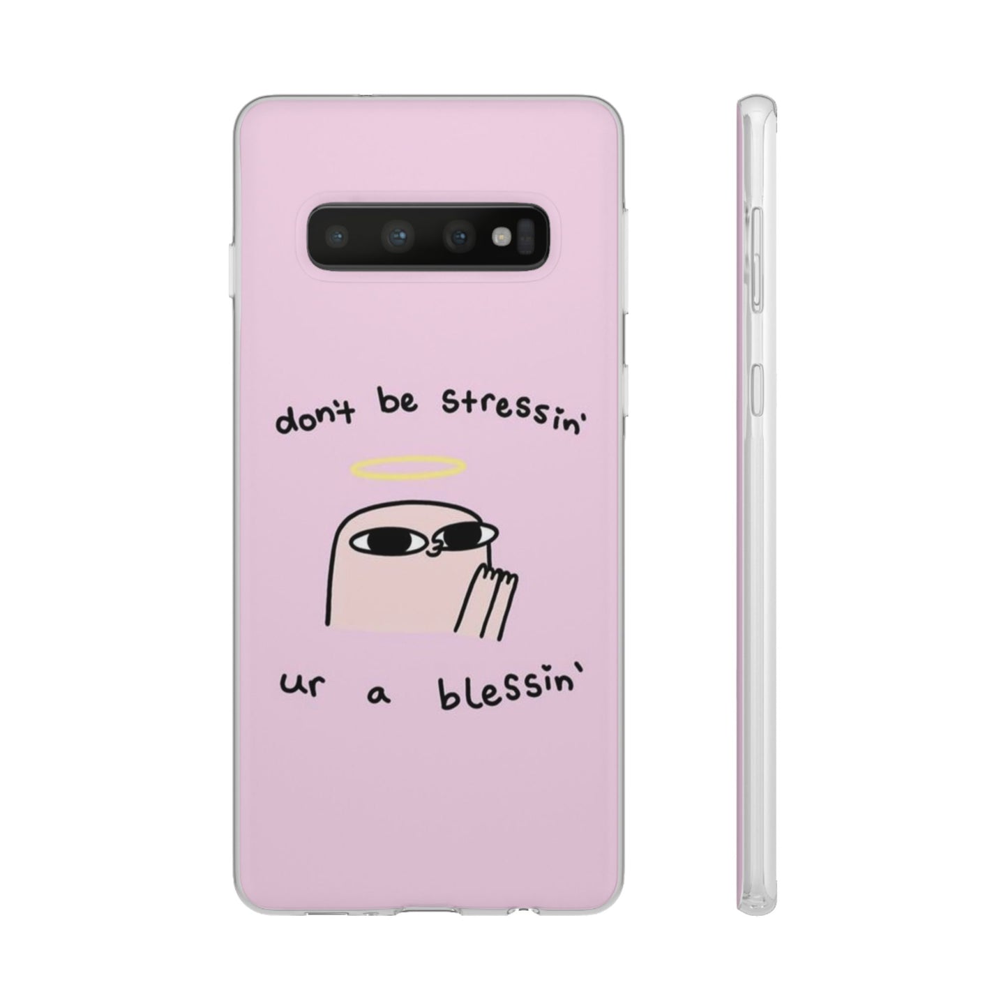 Cute Stress Relief Phone Case, Motivational Flexi Case, Gift for Friends, Phone Cover, Modern Art Case