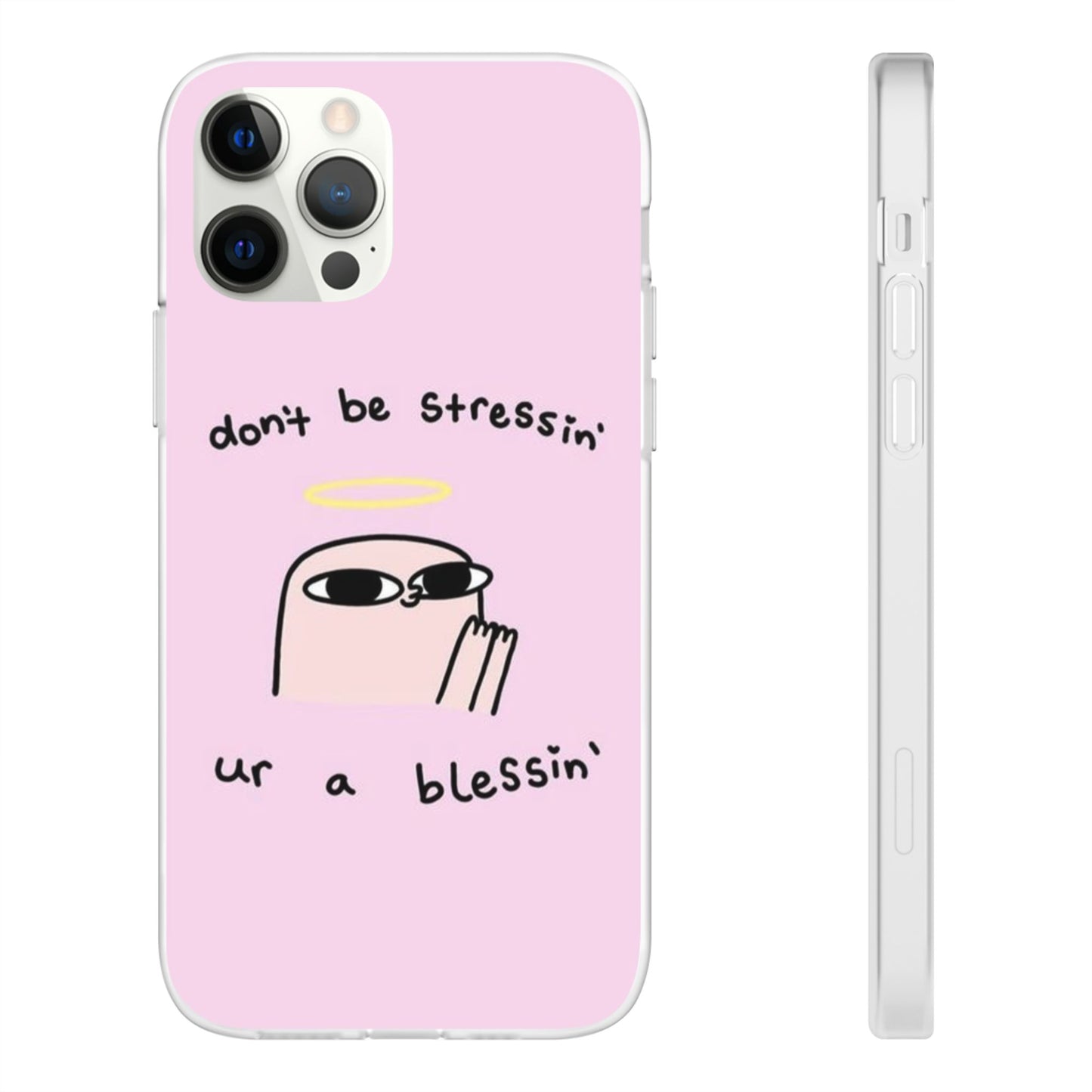 Cute Stress Relief Phone Case, Motivational Flexi Case, Gift for Friends, Phone Cover, Modern Art Case