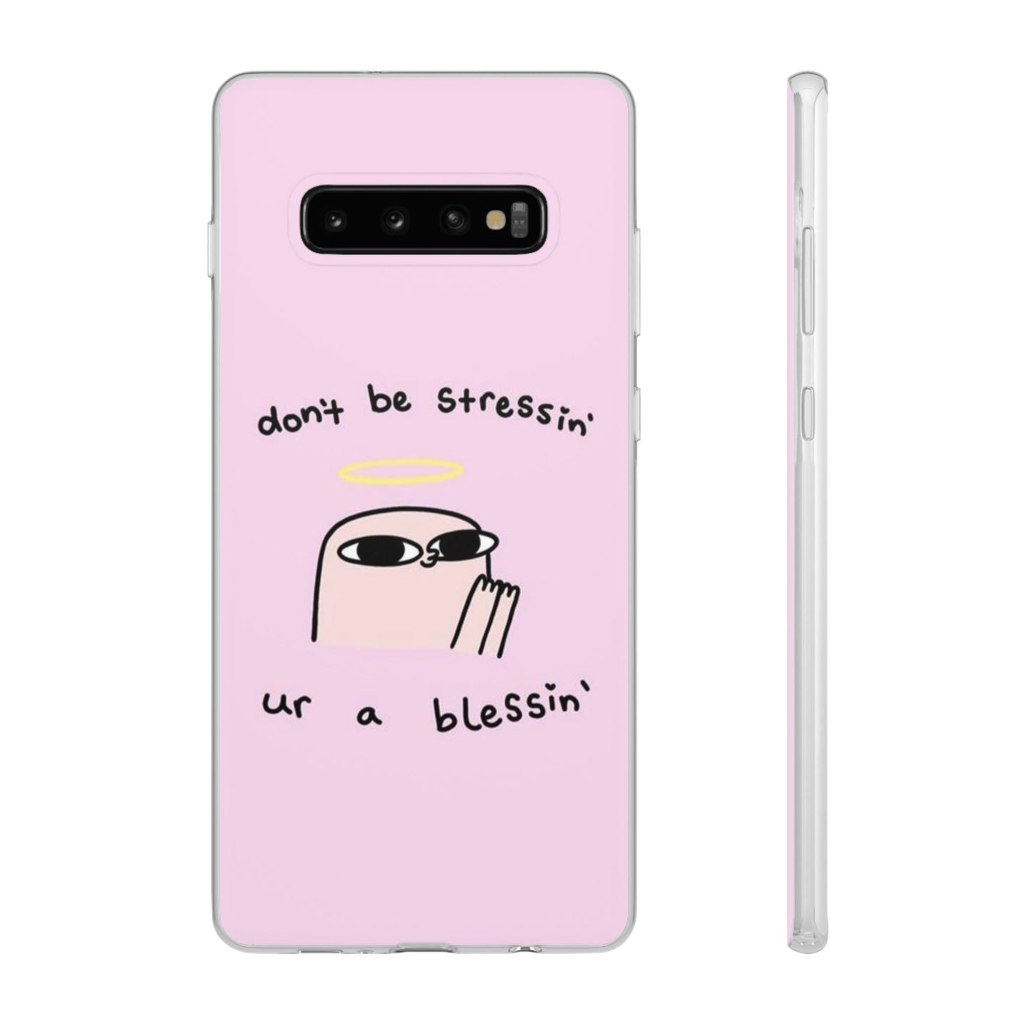 Cute Stress Relief Phone Case, Motivational Flexi Case, Gift for Friends, Phone Cover, Modern Art Case