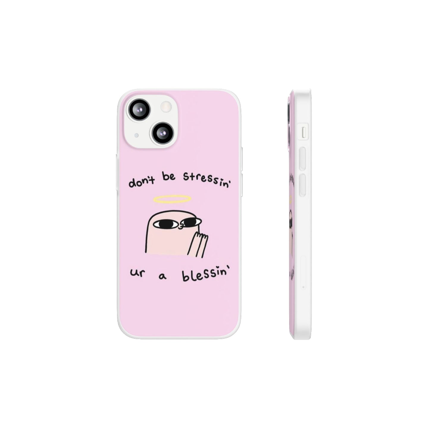 Cute Stress Relief Phone Case, Motivational Flexi Case, Gift for Friends, Phone Cover, Modern Art Case