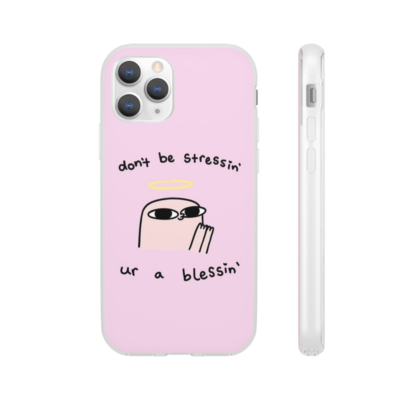 Cute Stress Relief Phone Case, Motivational Flexi Case, Gift for Friends, Phone Cover, Modern Art Case