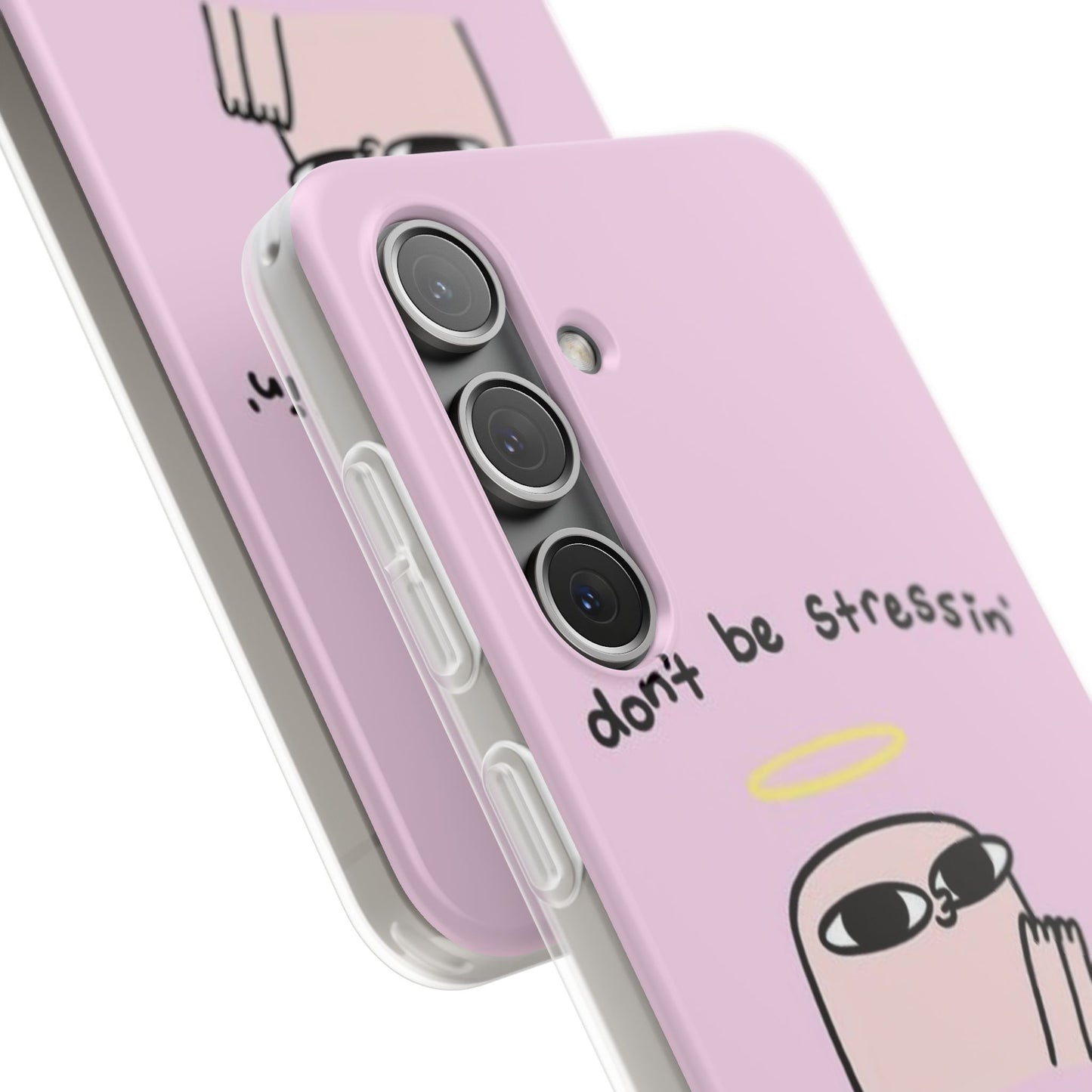 Cute Stress Relief Phone Case, Motivational Flexi Case, Gift for Friends, Phone Cover, Modern Art Case