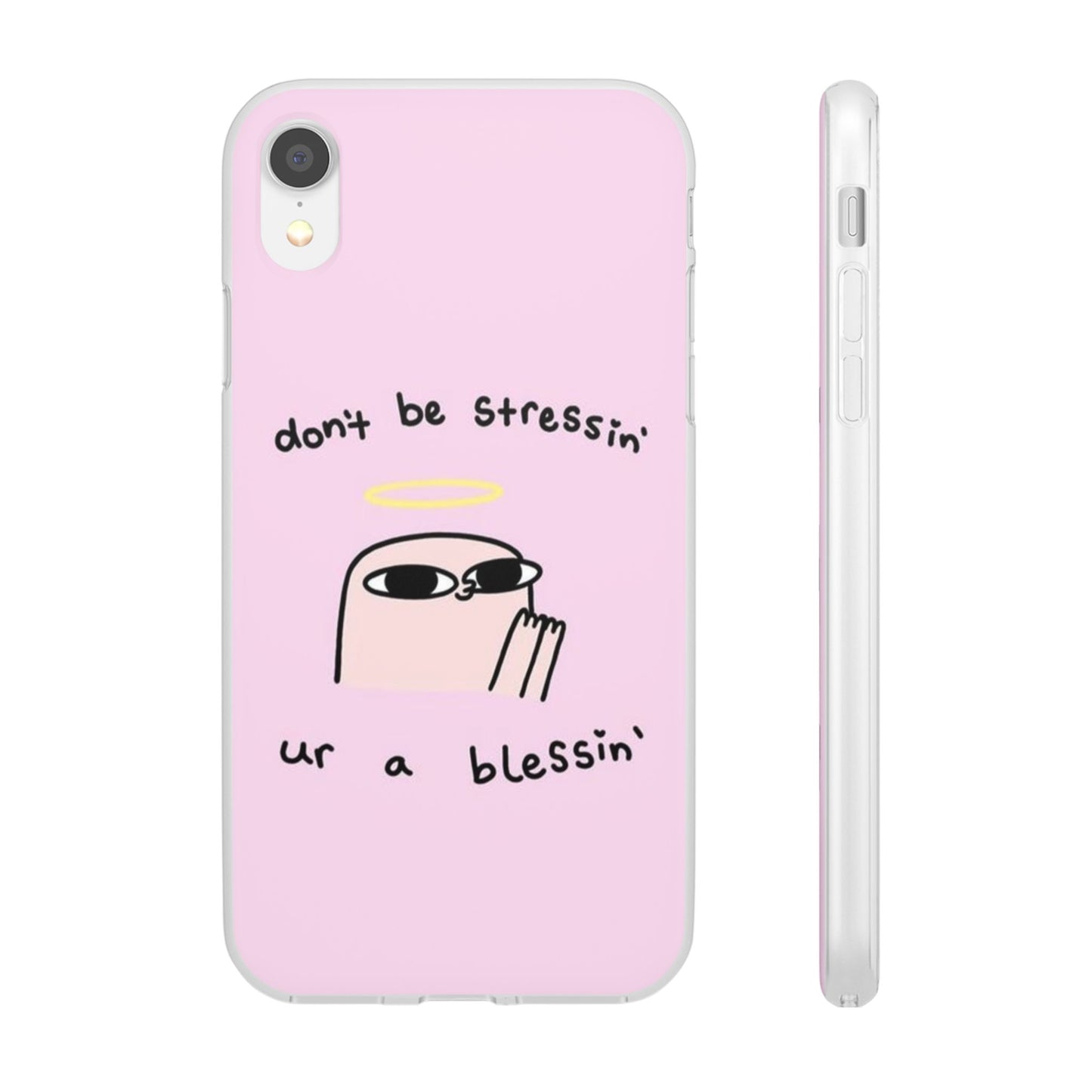 Cute Stress Relief Phone Case, Motivational Flexi Case, Gift for Friends, Phone Cover, Modern Art Case