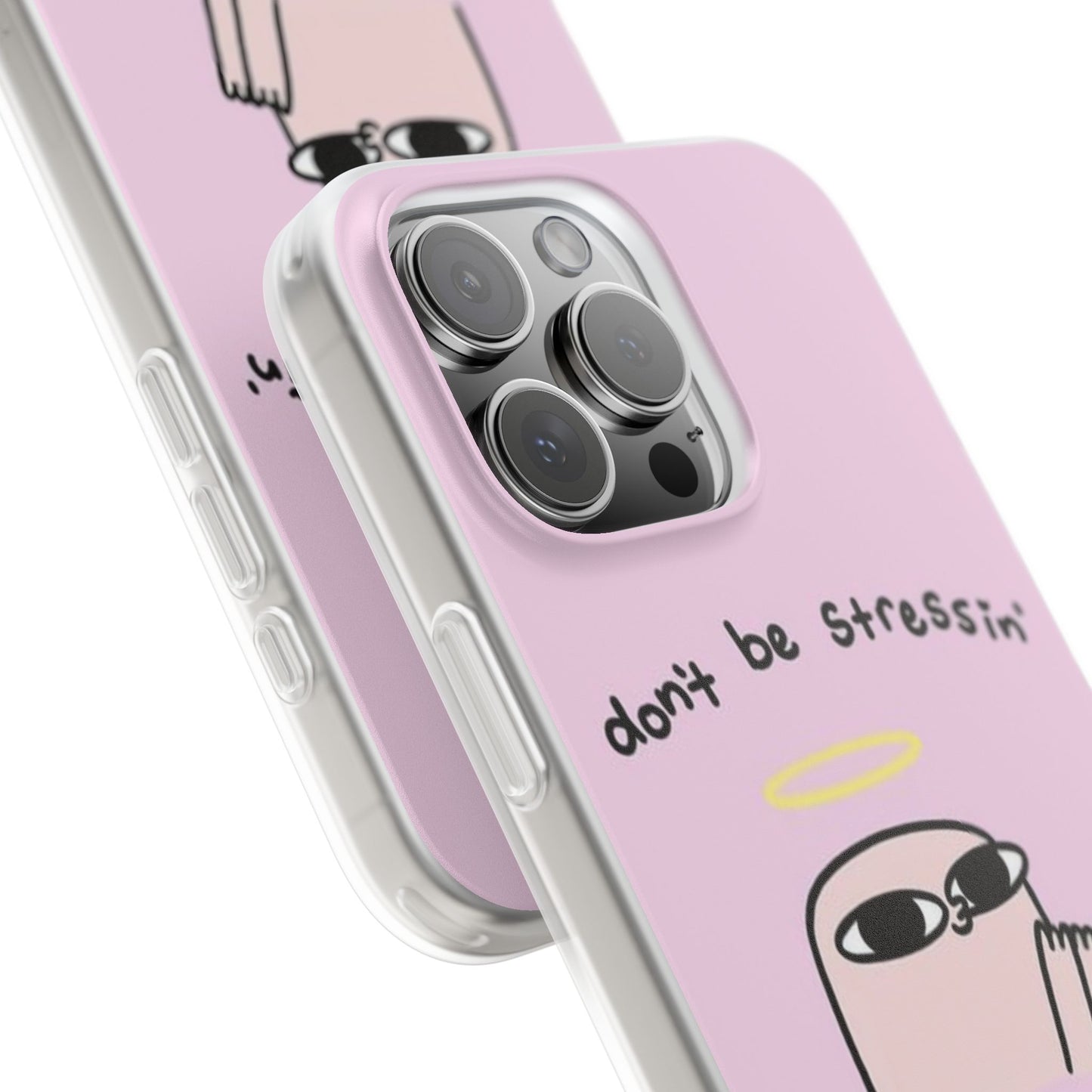 Cute Stress Relief Phone Case, Motivational Flexi Case, Gift for Friends, Phone Cover, Modern Art Case