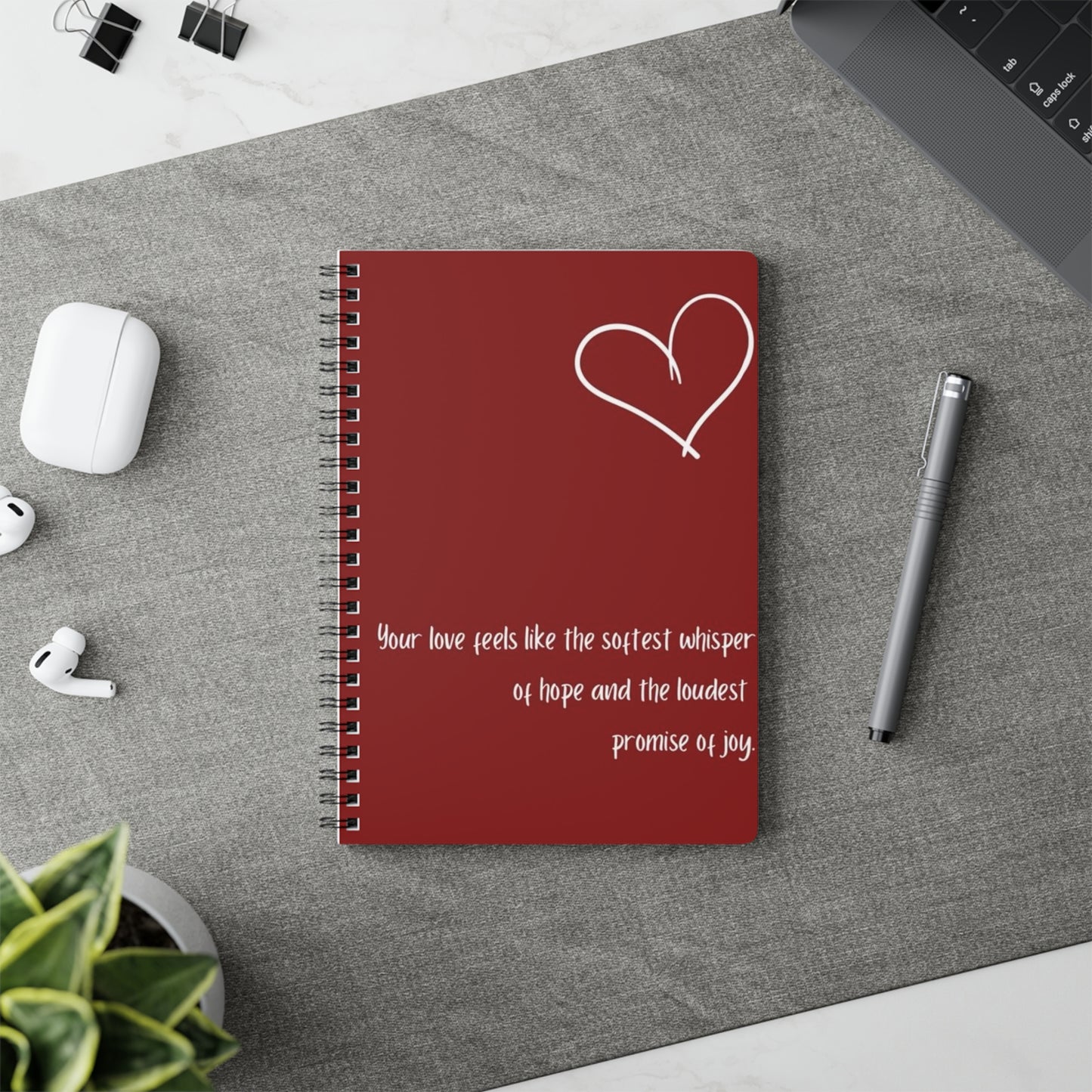 Romantic Wirobound Softcover Notebook - Perfect for Journaling, Love Letters, Gifts, Planner, or Daily Notes