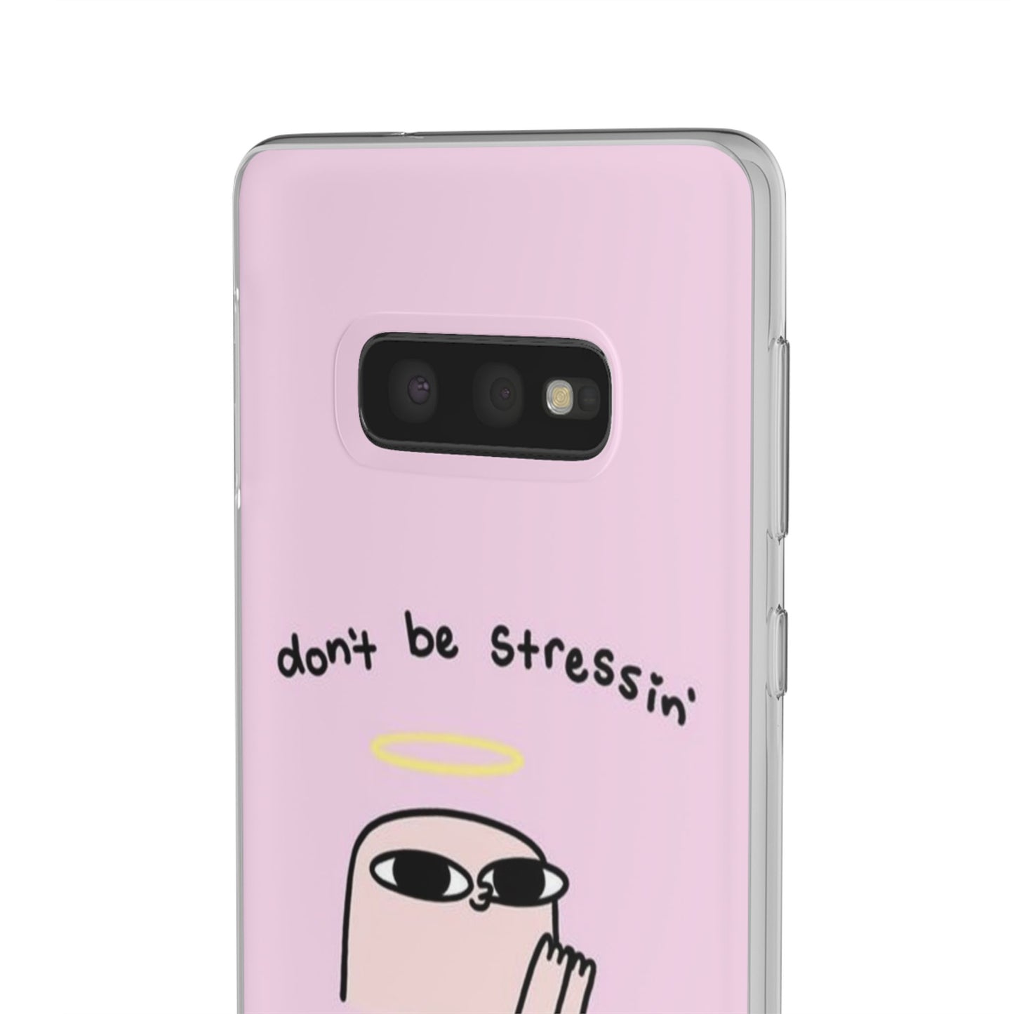 Cute Stress Relief Phone Case, Motivational Flexi Case, Gift for Friends, Phone Cover, Modern Art Case