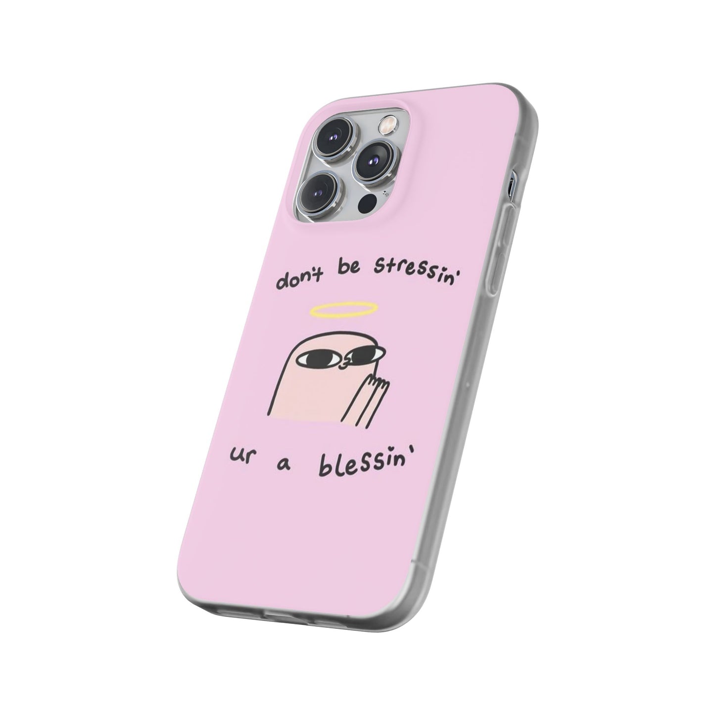 Cute Stress Relief Phone Case, Motivational Flexi Case, Gift for Friends, Phone Cover, Modern Art Case