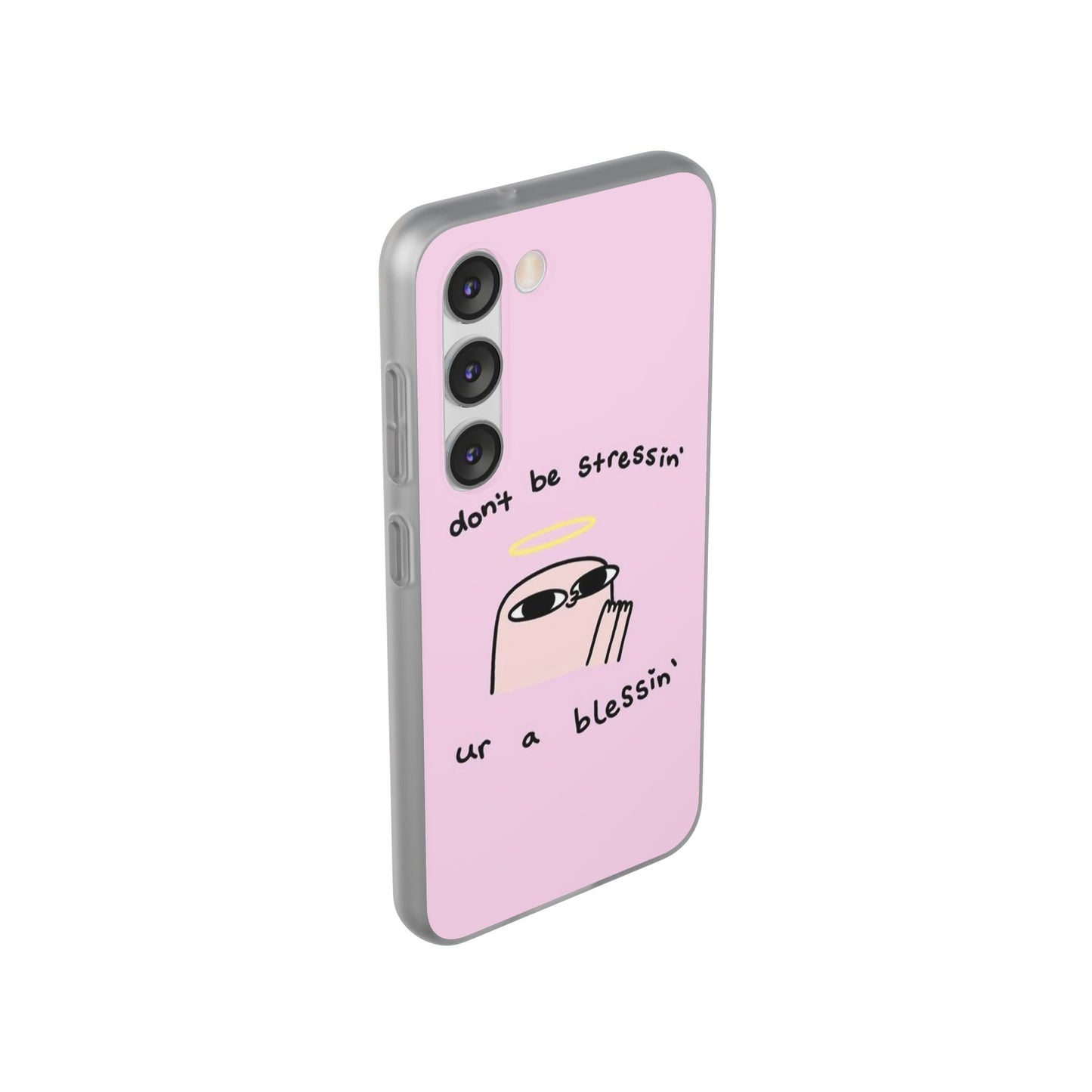 Cute Stress Relief Phone Case, Motivational Flexi Case, Gift for Friends, Phone Cover, Modern Art Case