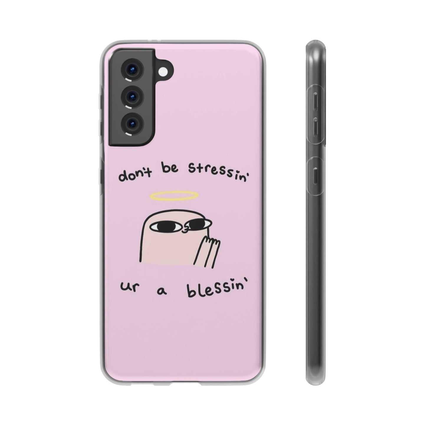 Cute Stress Relief Phone Case, Motivational Flexi Case, Gift for Friends, Phone Cover, Modern Art Case
