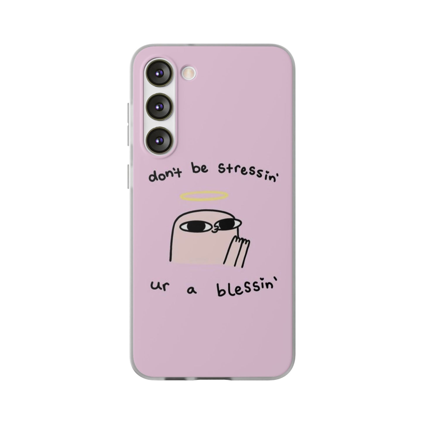 Cute Stress Relief Phone Case, Motivational Flexi Case, Gift for Friends, Phone Cover, Modern Art Case