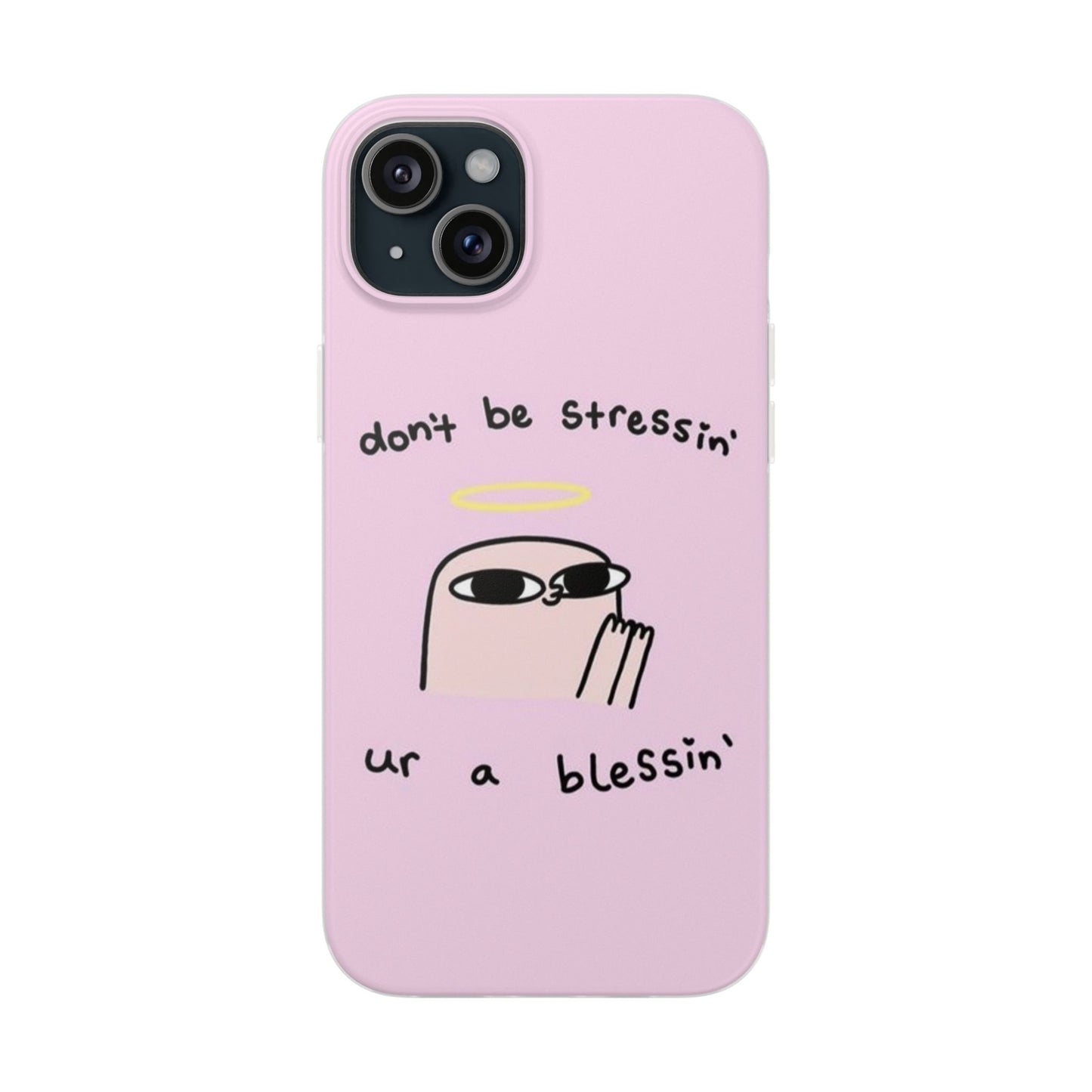Cute Stress Relief Phone Case, Motivational Flexi Case, Gift for Friends, Phone Cover, Modern Art Case