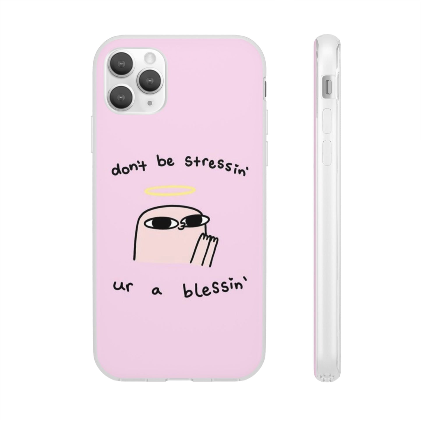 Cute Stress Relief Phone Case, Motivational Flexi Case, Gift for Friends, Phone Cover, Modern Art Case