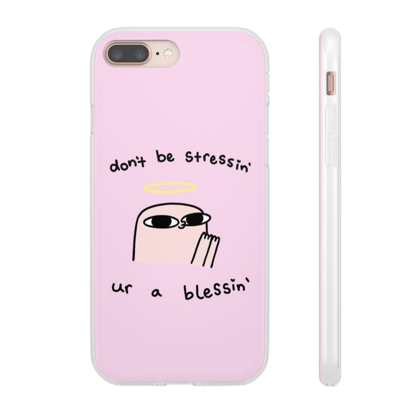 Cute Stress Relief Phone Case, Motivational Flexi Case, Gift for Friends, Phone Cover, Modern Art Case