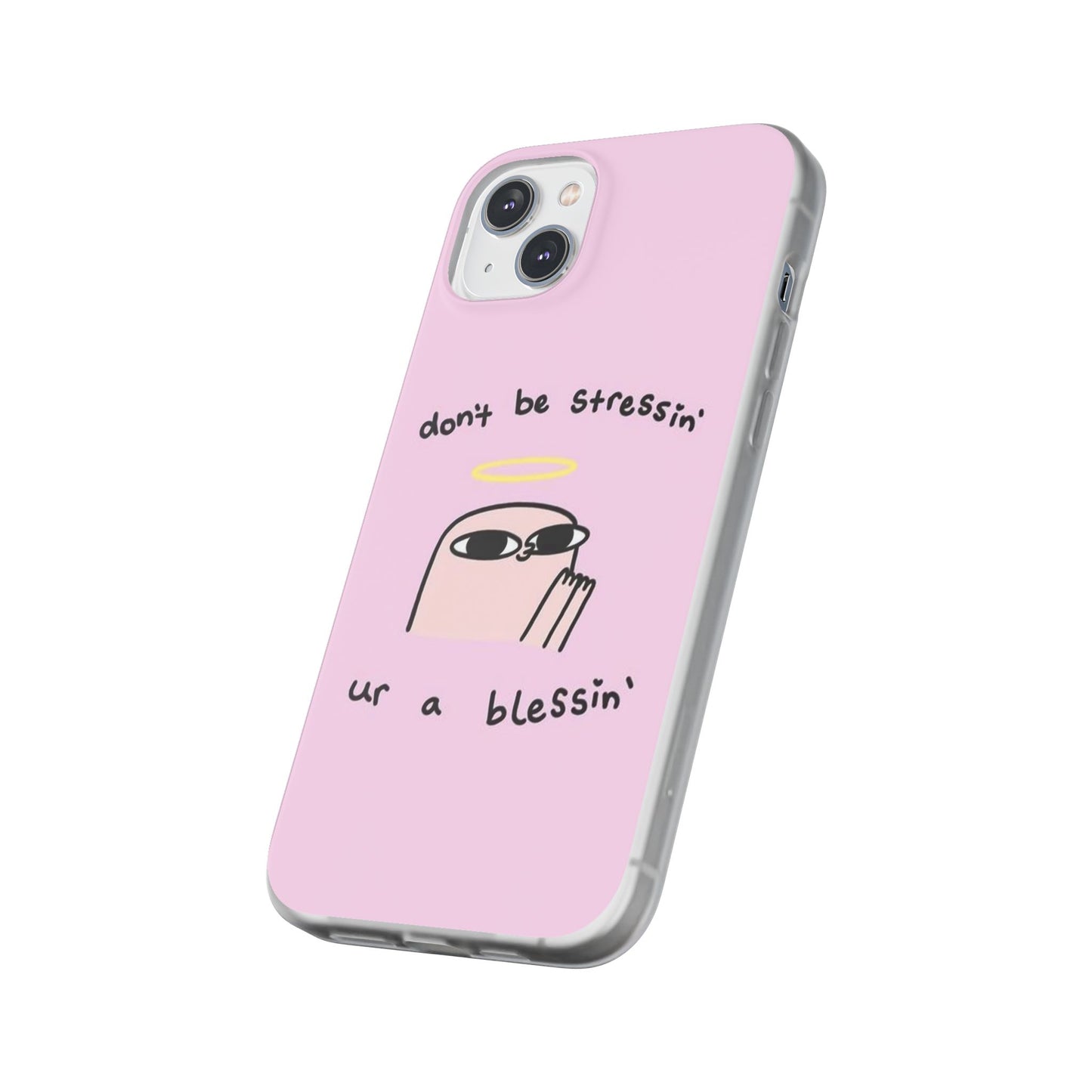 Cute Stress Relief Phone Case, Motivational Flexi Case, Gift for Friends, Phone Cover, Modern Art Case