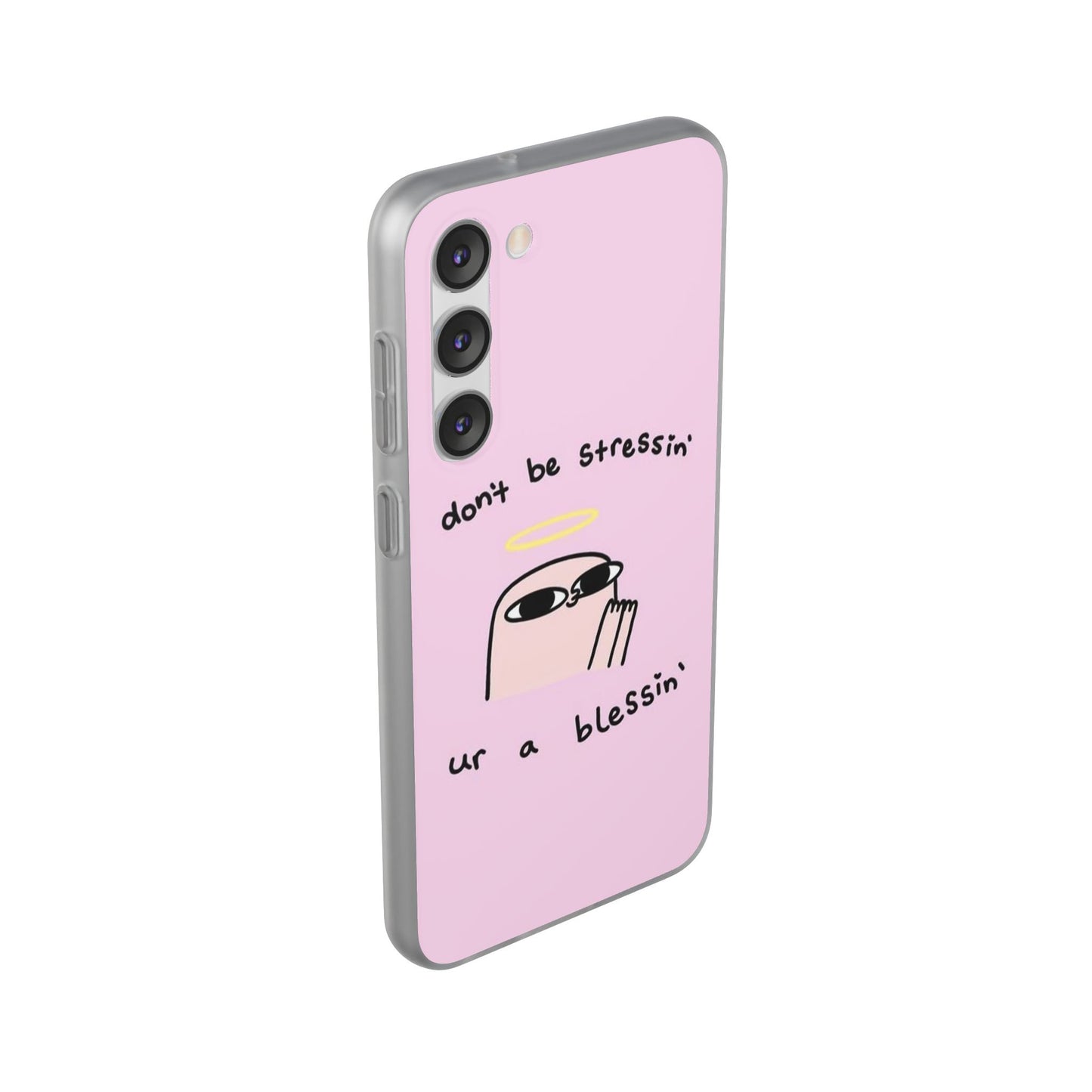 Cute Stress Relief Phone Case, Motivational Flexi Case, Gift for Friends, Phone Cover, Modern Art Case