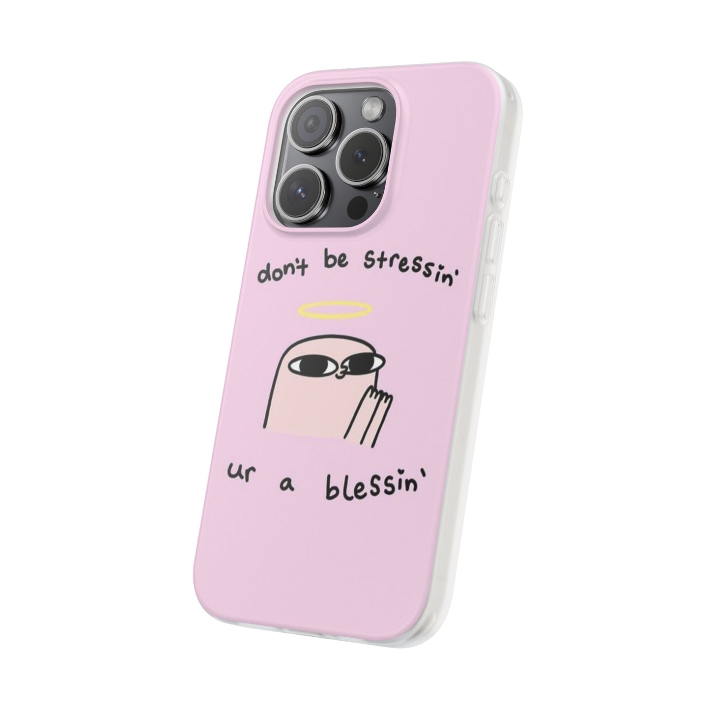 Cute Stress Relief Phone Case, Motivational Flexi Case, Gift for Friends, Phone Cover, Modern Art Case