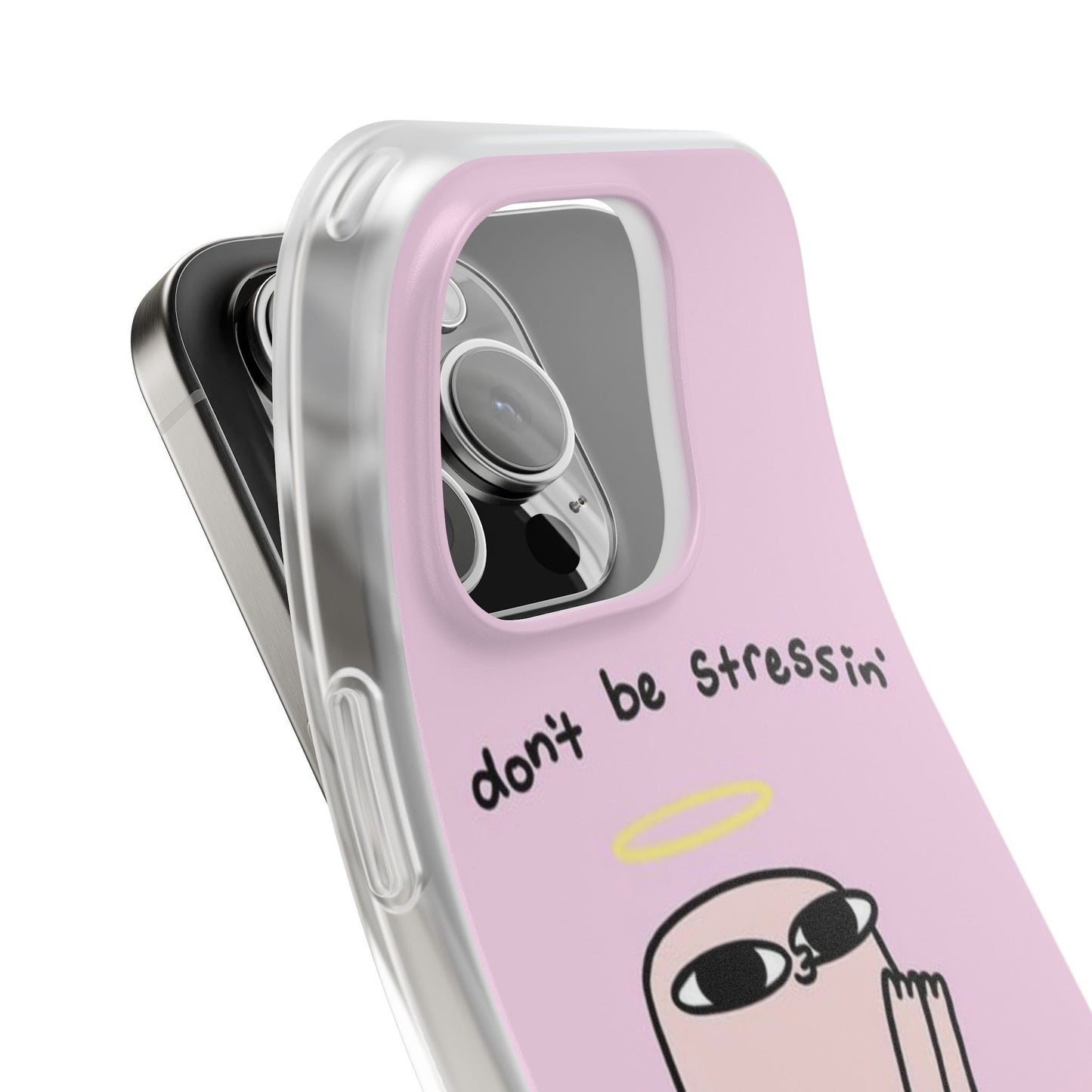 Cute Stress Relief Phone Case, Motivational Flexi Case, Gift for Friends, Phone Cover, Modern Art Case