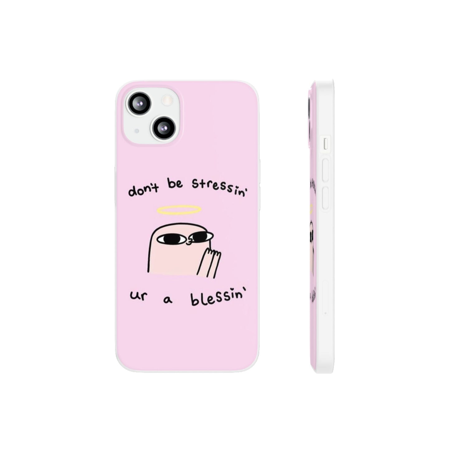 Cute Stress Relief Phone Case, Motivational Flexi Case, Gift for Friends, Phone Cover, Modern Art Case