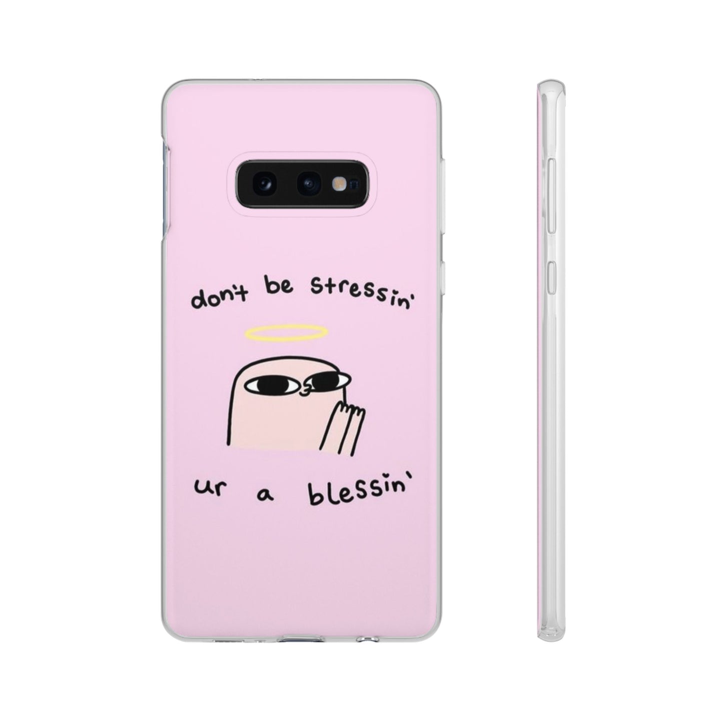 Cute Stress Relief Phone Case, Motivational Flexi Case, Gift for Friends, Phone Cover, Modern Art Case
