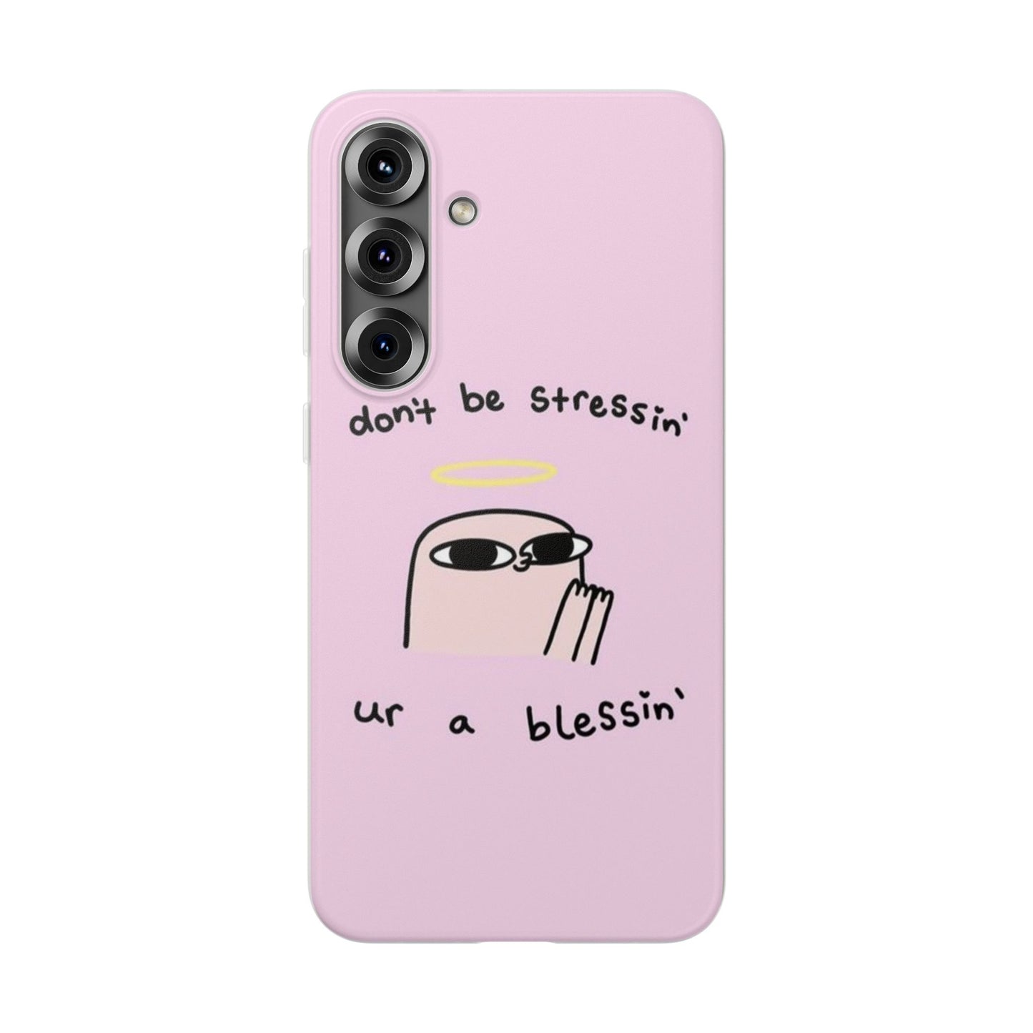 Cute Stress Relief Phone Case, Motivational Flexi Case, Gift for Friends, Phone Cover, Modern Art Case