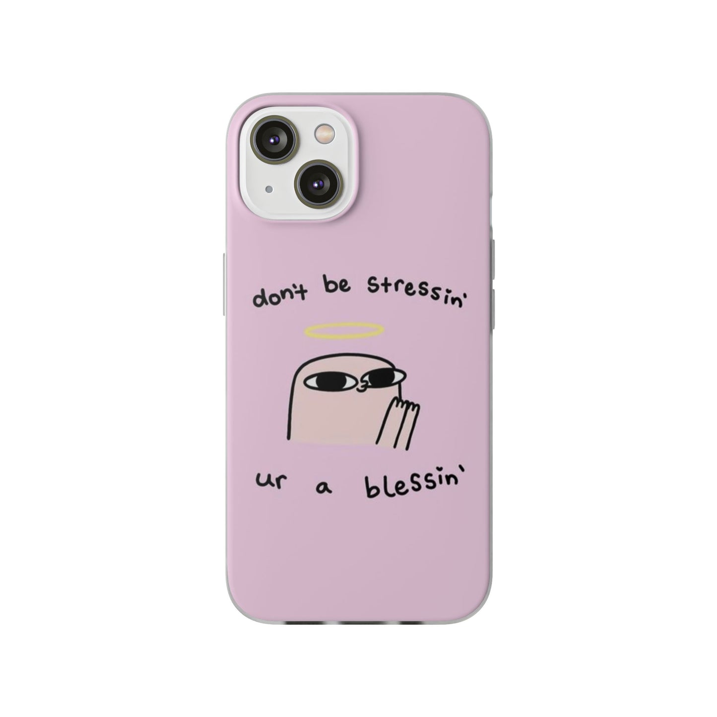 Cute Stress Relief Phone Case, Motivational Flexi Case, Gift for Friends, Phone Cover, Modern Art Case