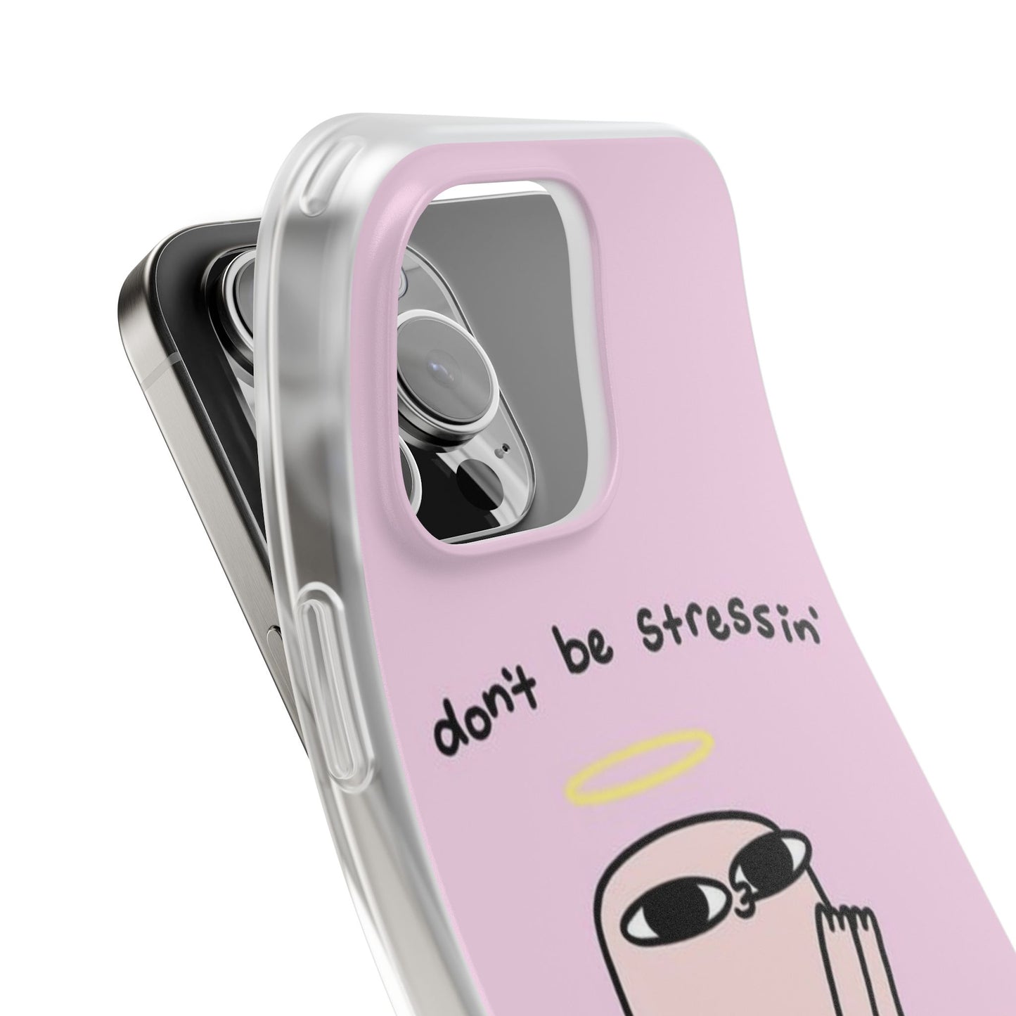 Cute Stress Relief Phone Case, Motivational Flexi Case, Gift for Friends, Phone Cover, Modern Art Case