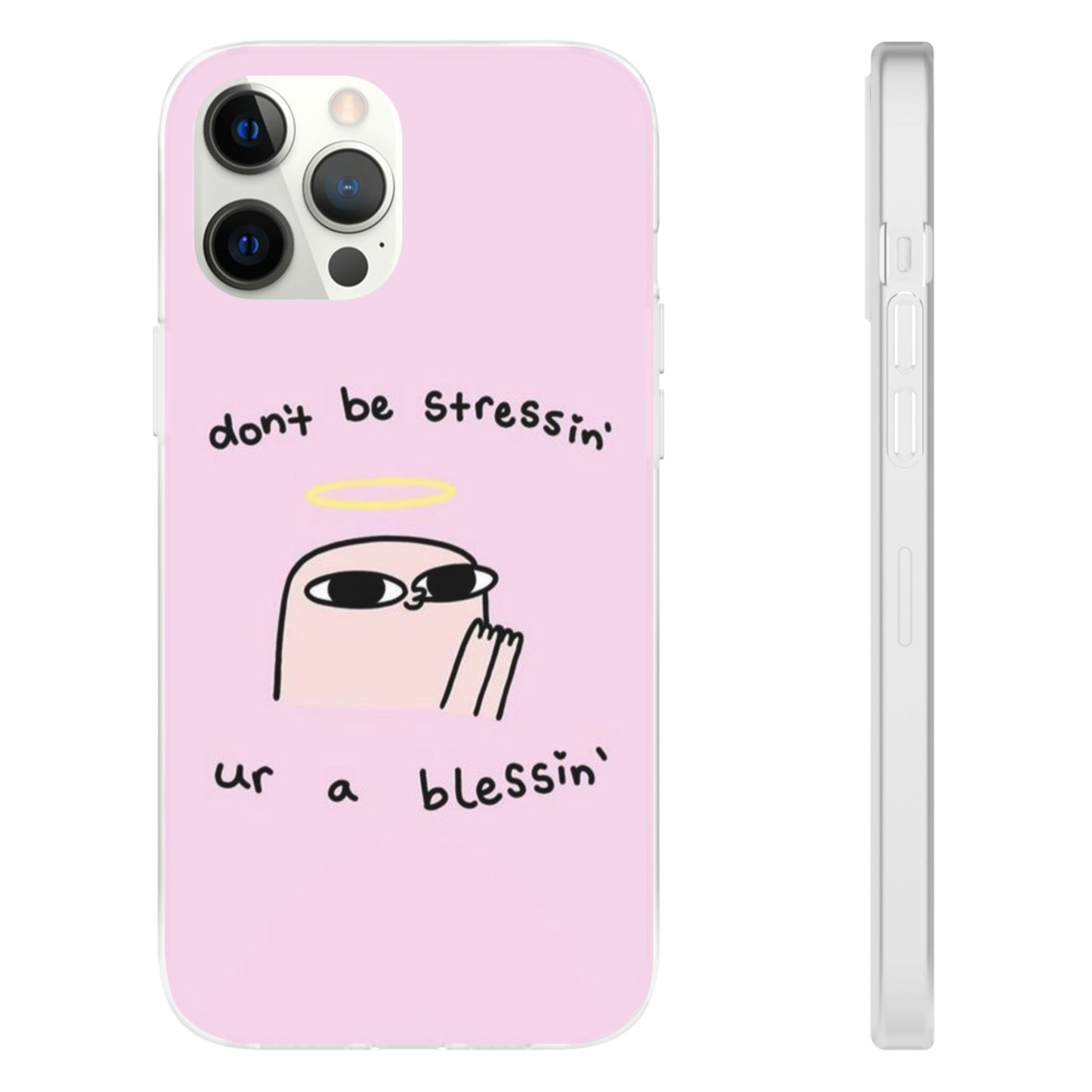 Cute Stress Relief Phone Case, Motivational Flexi Case, Gift for Friends, Phone Cover, Modern Art Case