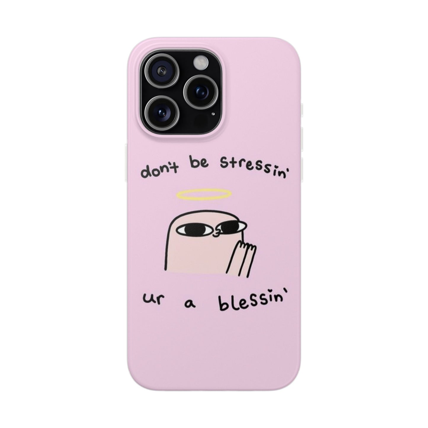 Cute Stress Relief Phone Case, Motivational Flexi Case, Gift for Friends, Phone Cover, Modern Art Case
