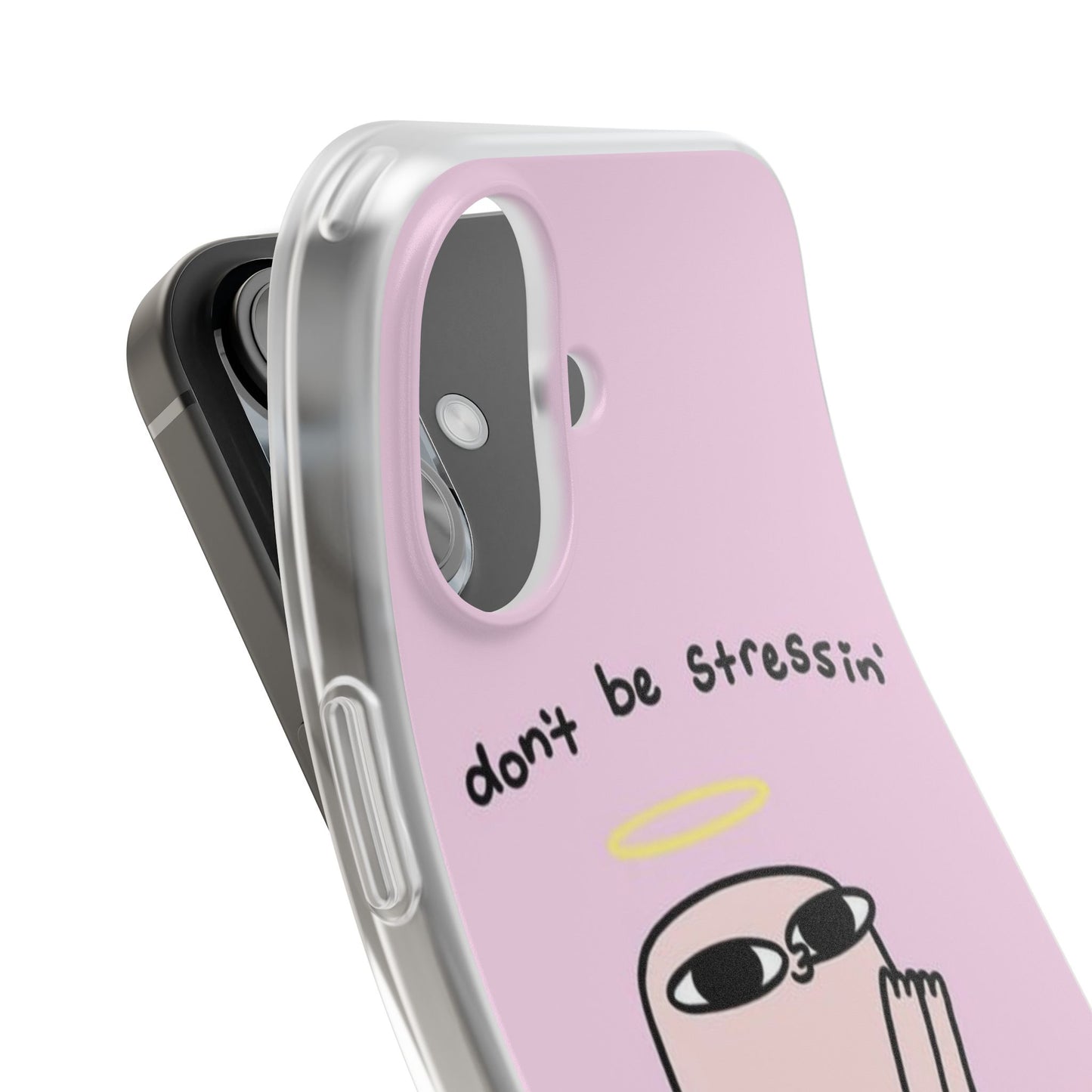 Cute Stress Relief Phone Case, Motivational Flexi Case, Gift for Friends, Phone Cover, Modern Art Case