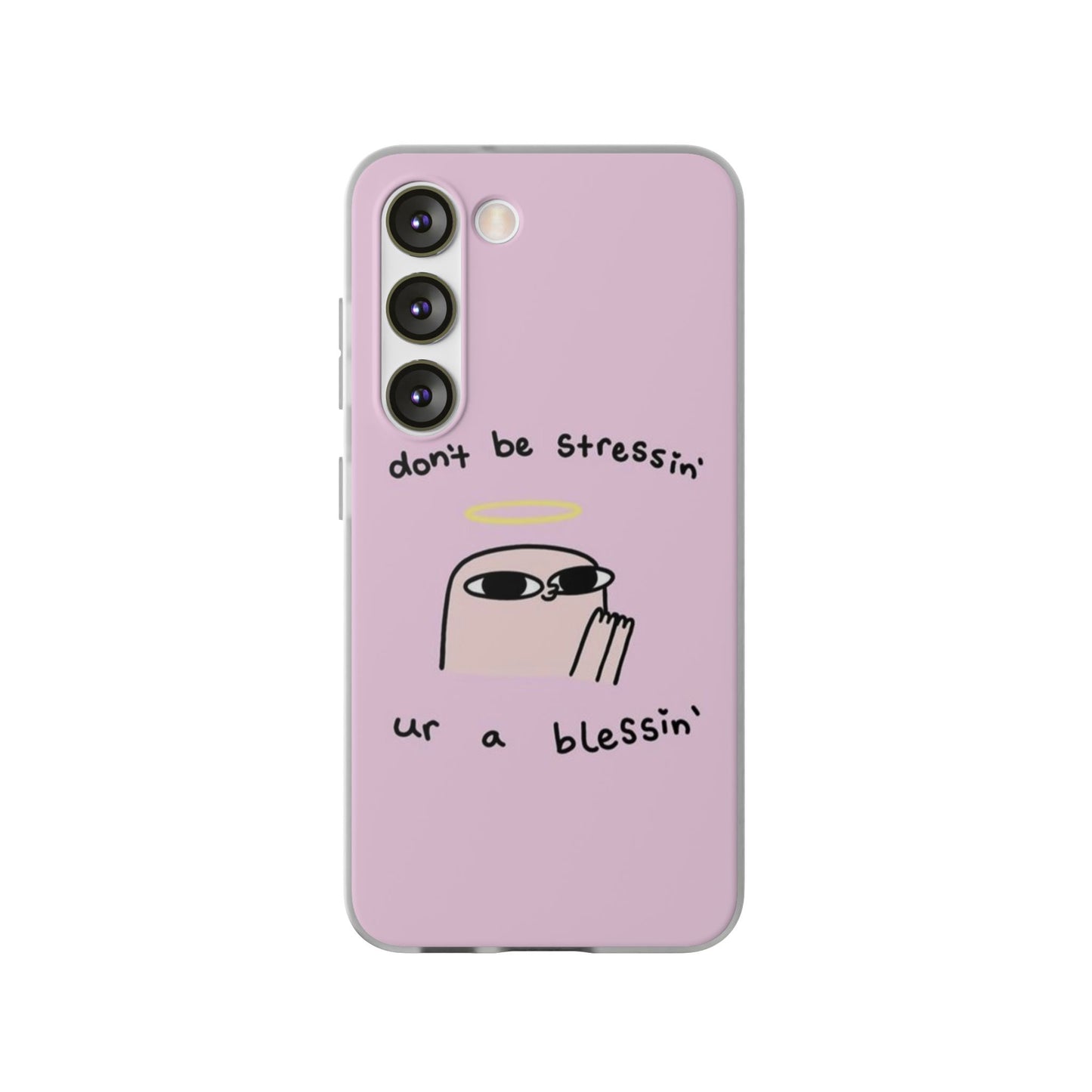 Cute Stress Relief Phone Case, Motivational Flexi Case, Gift for Friends, Phone Cover, Modern Art Case