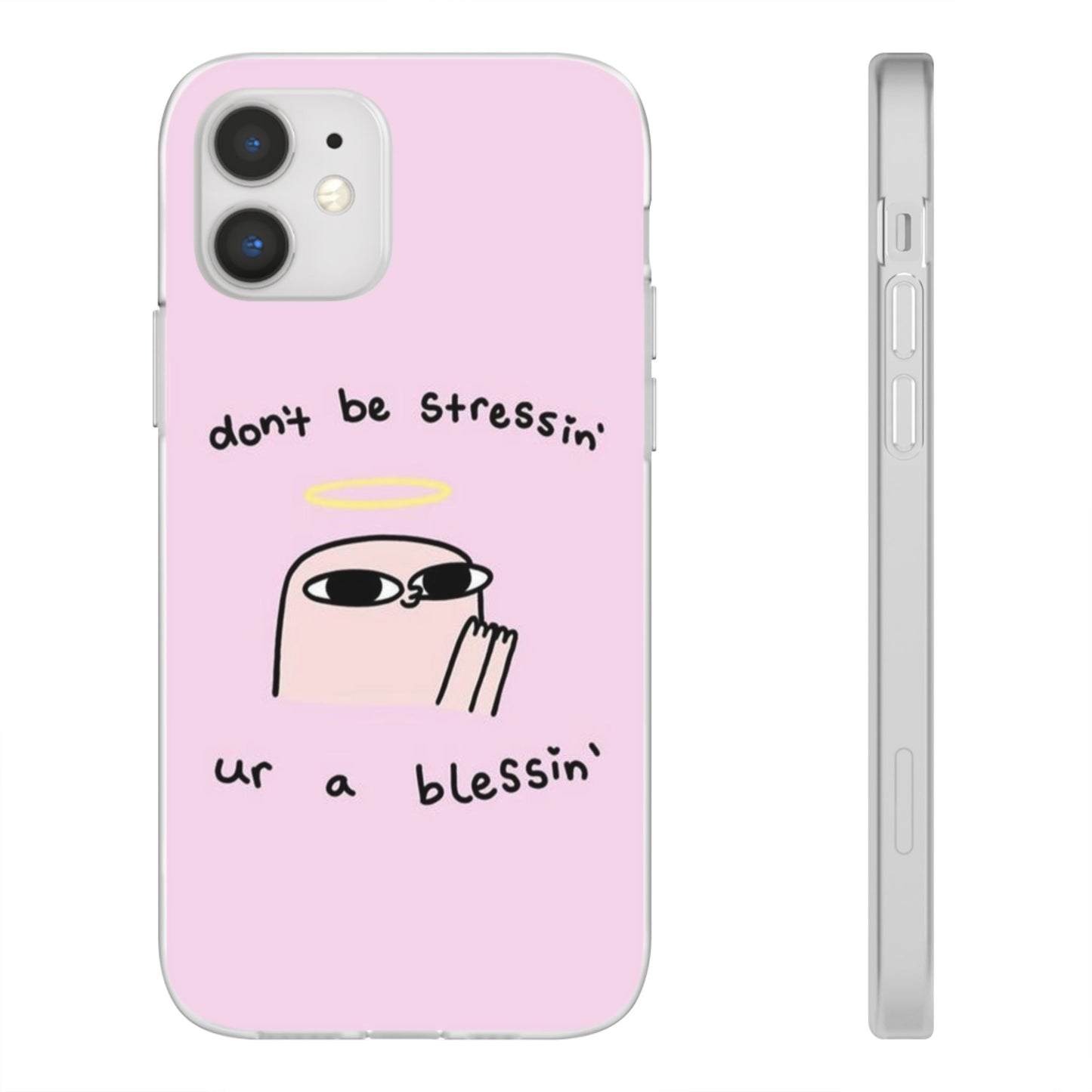 Cute Stress Relief Phone Case, Motivational Flexi Case, Gift for Friends, Phone Cover, Modern Art Case